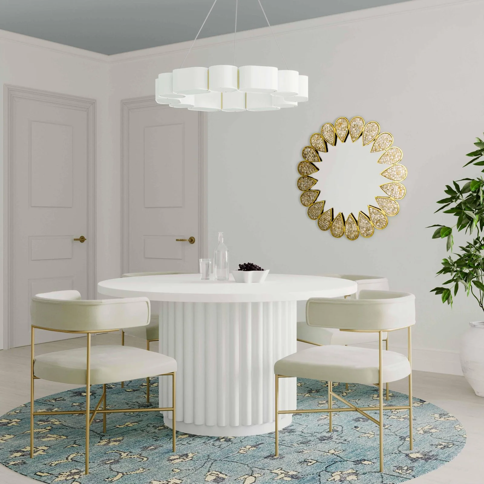 Kali 55 Inch White Round Dining Table - Image 2