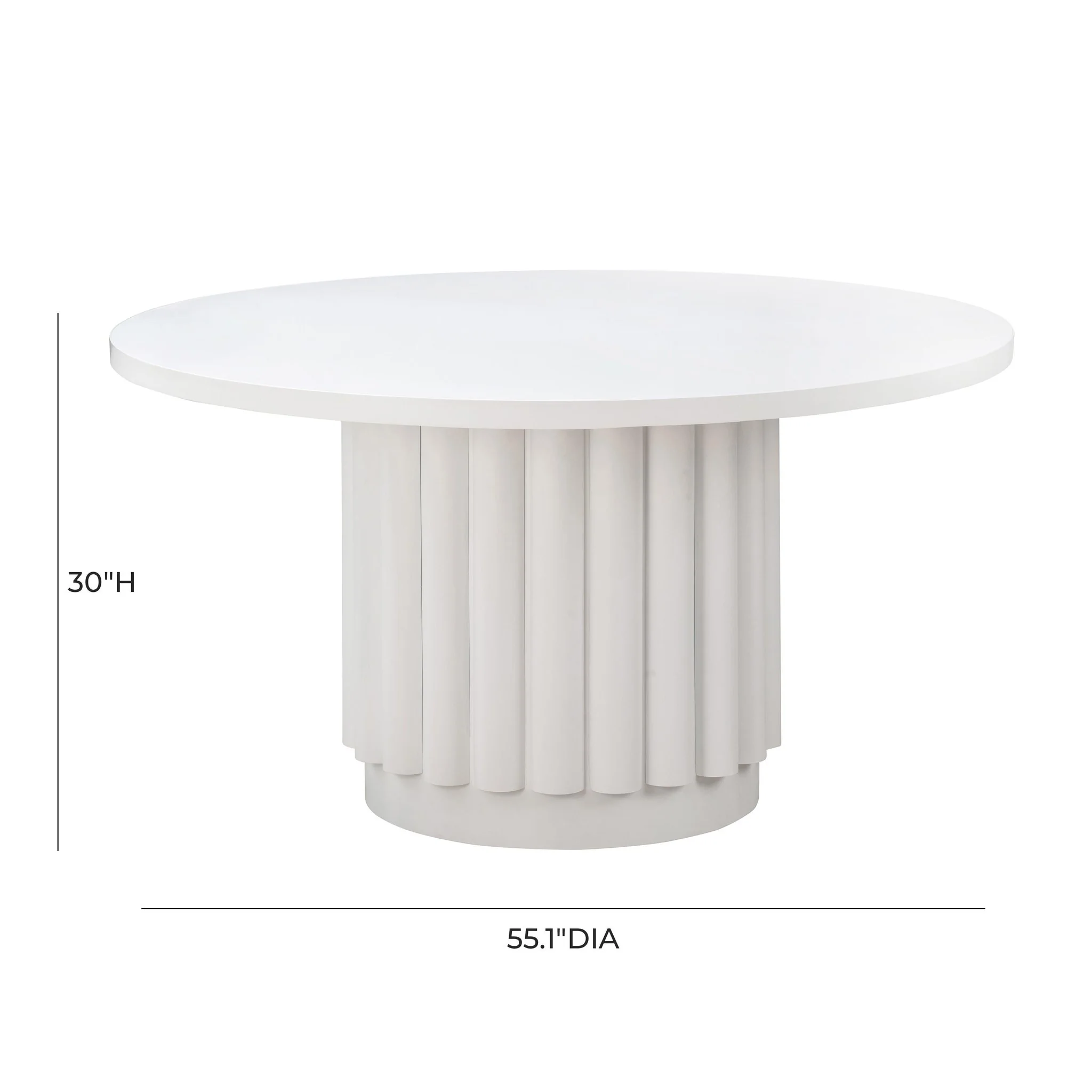 Kali 55 Inch White Round Dining Table - Image 8