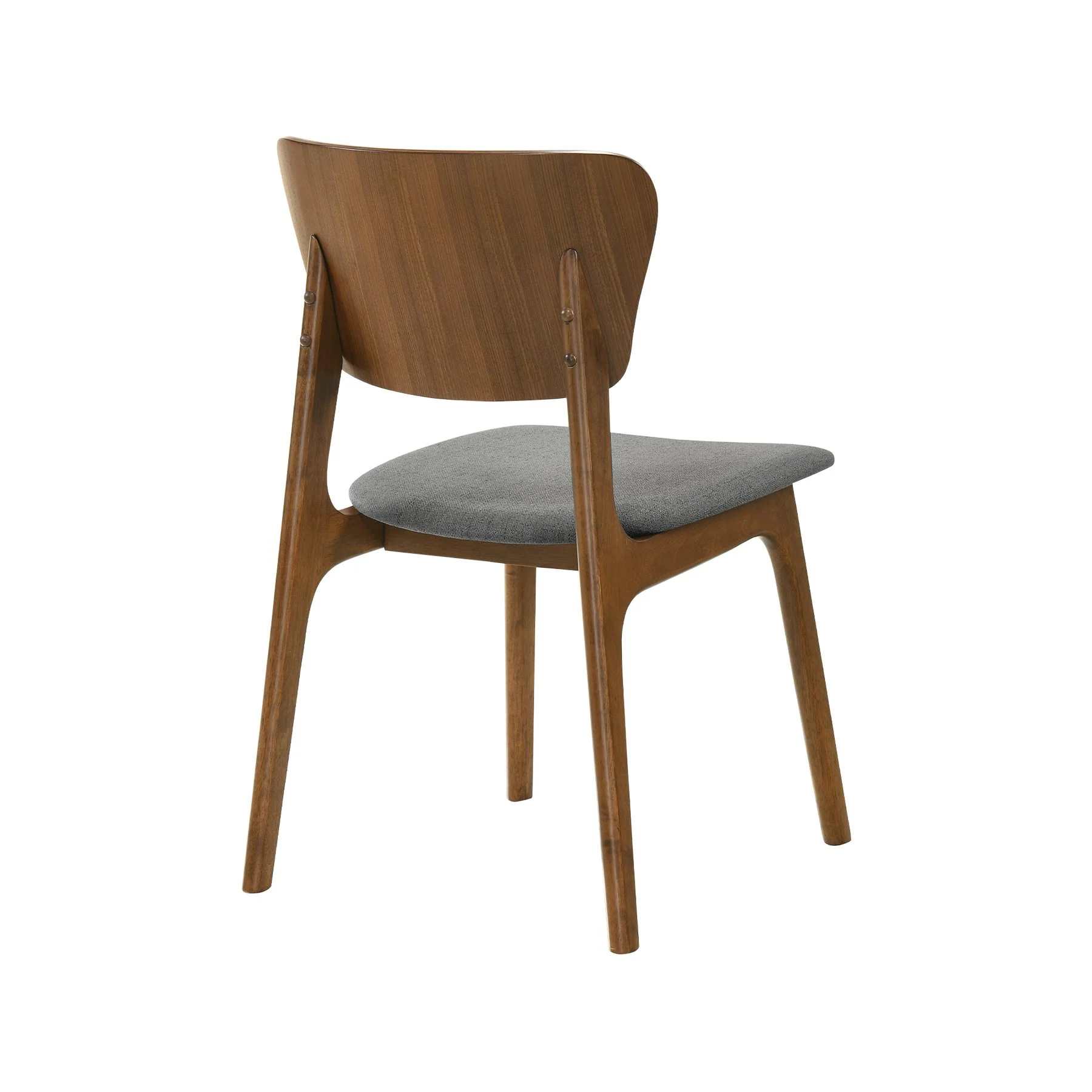 Kalia 5 Piece Wood Dining Set in Walnut Finish with Charcoal Fabric - Image 3