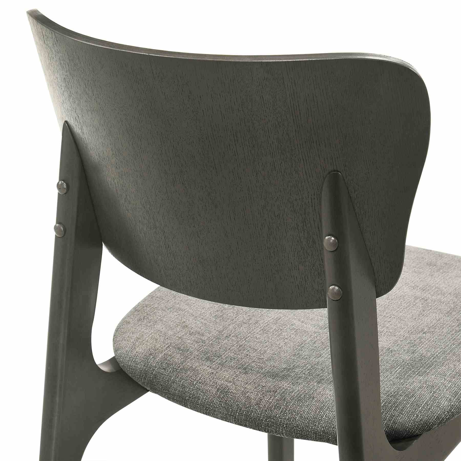 Kalia 7 Piece Wood Dining Set in Gray Finish with Gray Fabric - Image 7