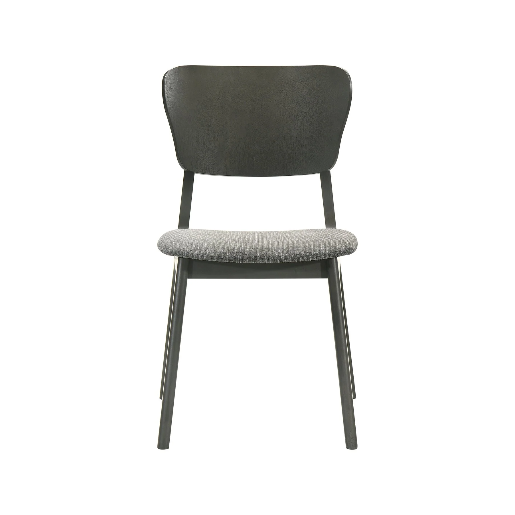 Kalia Wood Dining Chair in Gray Finish with Gray Fabric - Set of 2 - Image 3