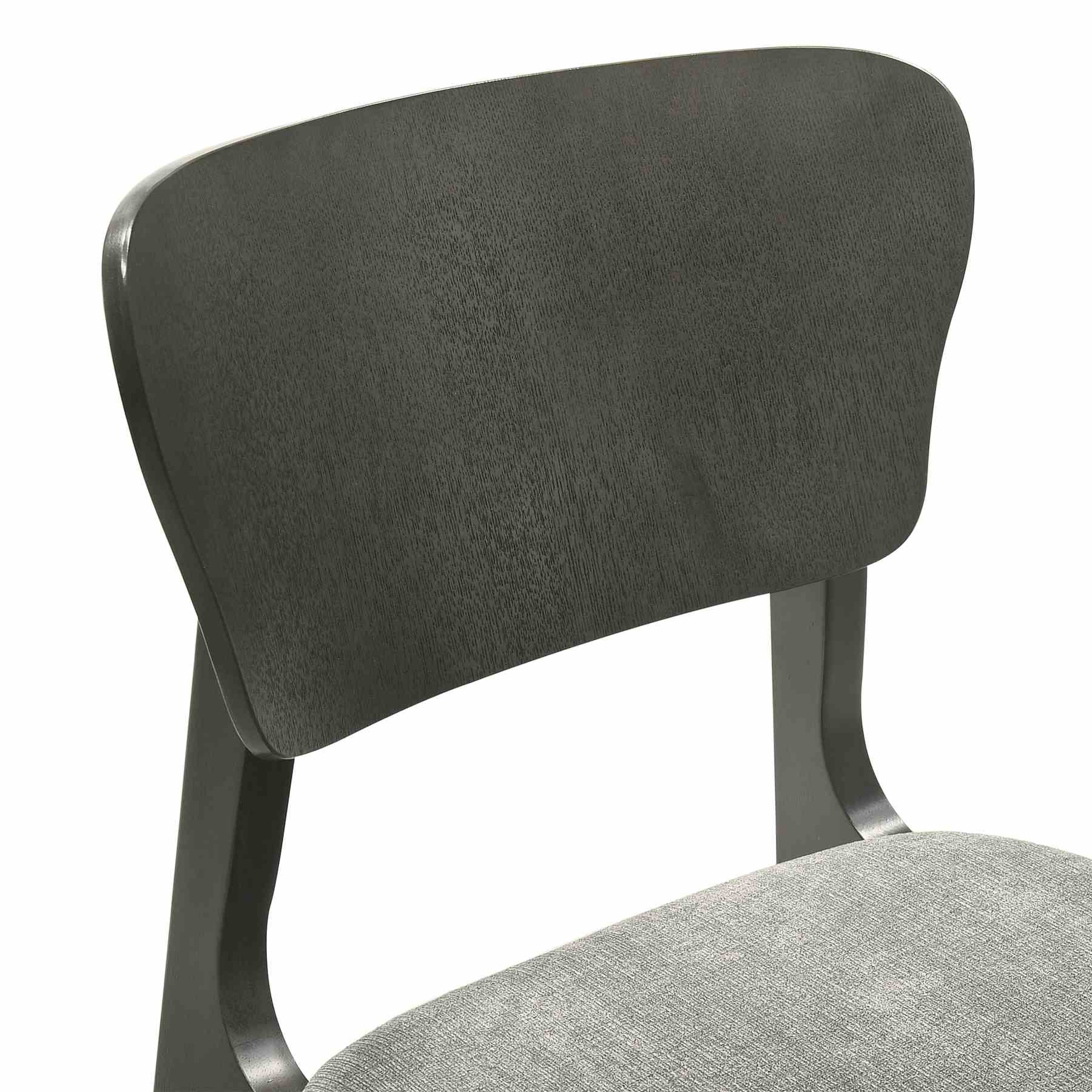 Kalia Wood Dining Chair in Gray Finish with Gray Fabric - Set of 2 - Image 5