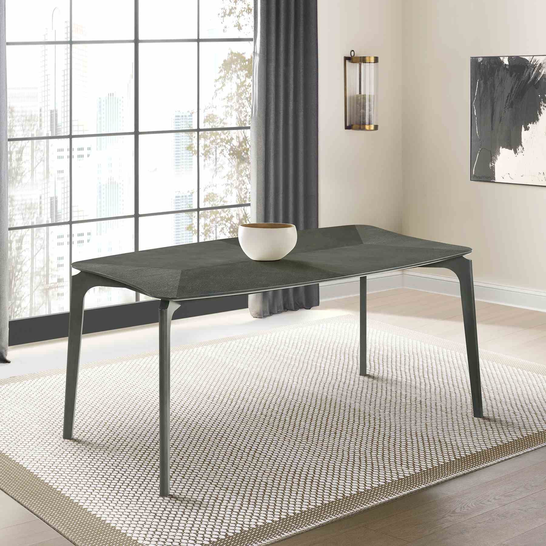 Kalia Wood Dining Table in Gray Finish - Image 7