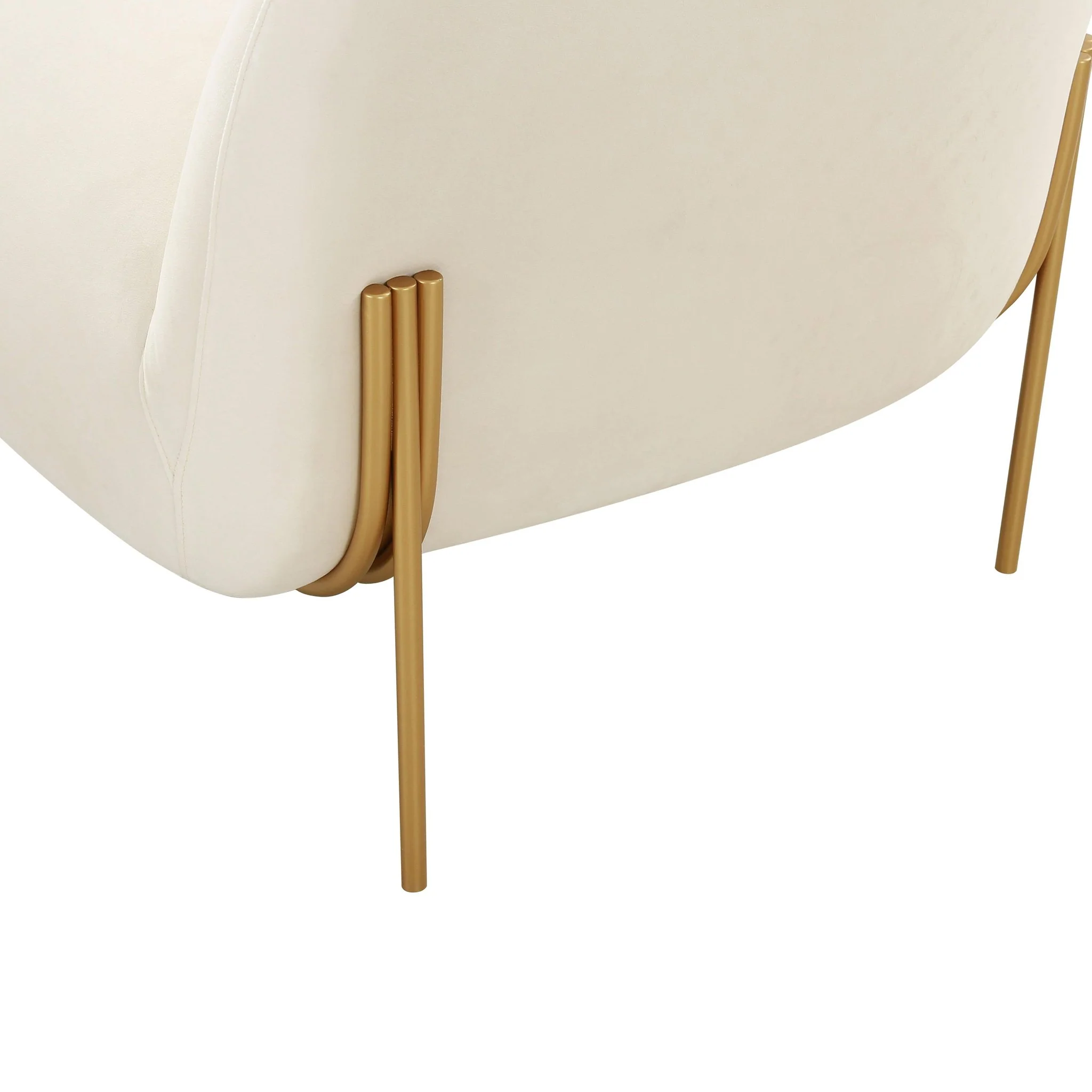 Kandra Cream Velvet Accent Chair - Image 5