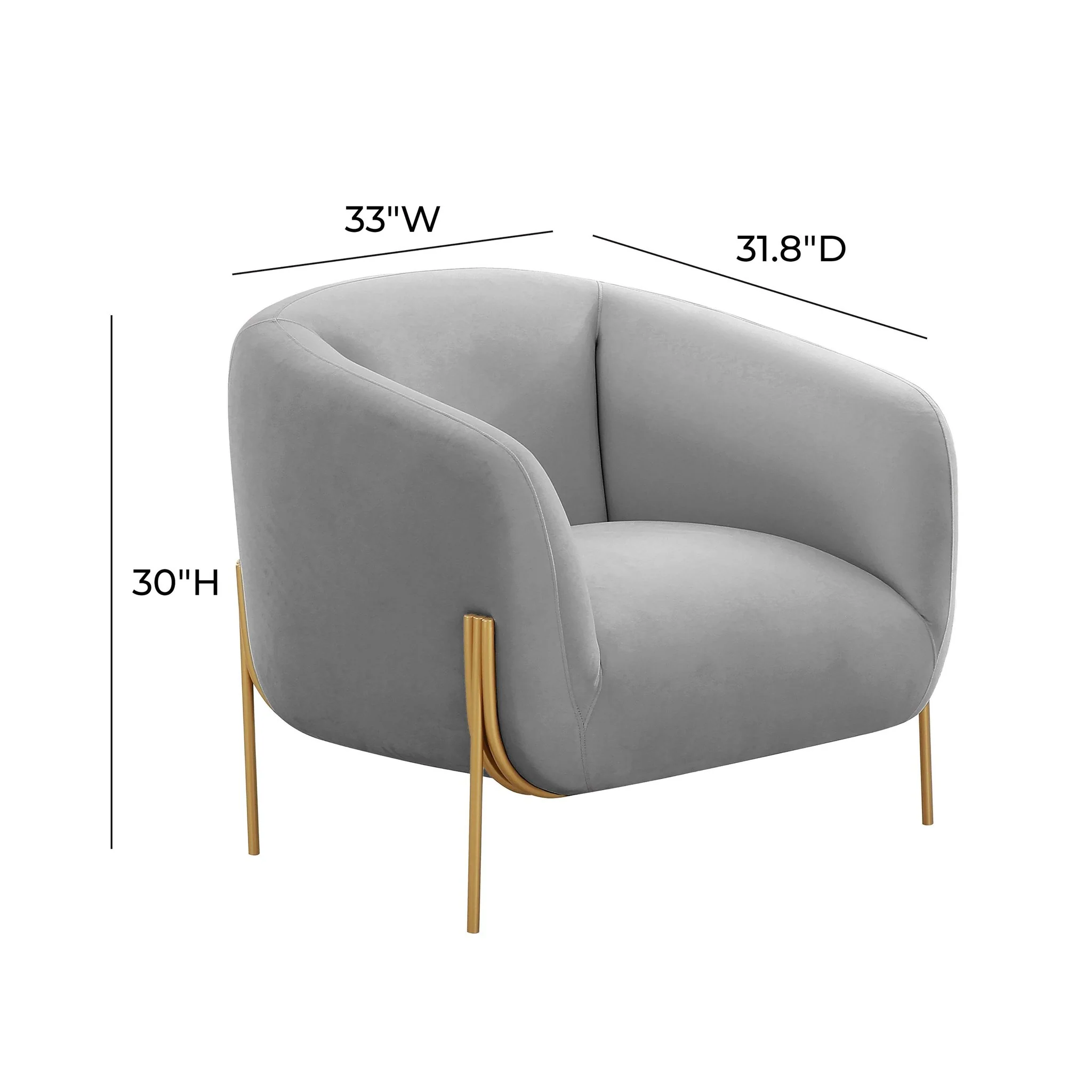 Kandra Grey Velvet Accent Chair - Image 6