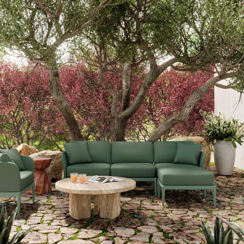 Kapri Moss Green Modular Outdoor Armless Chair - Image 2