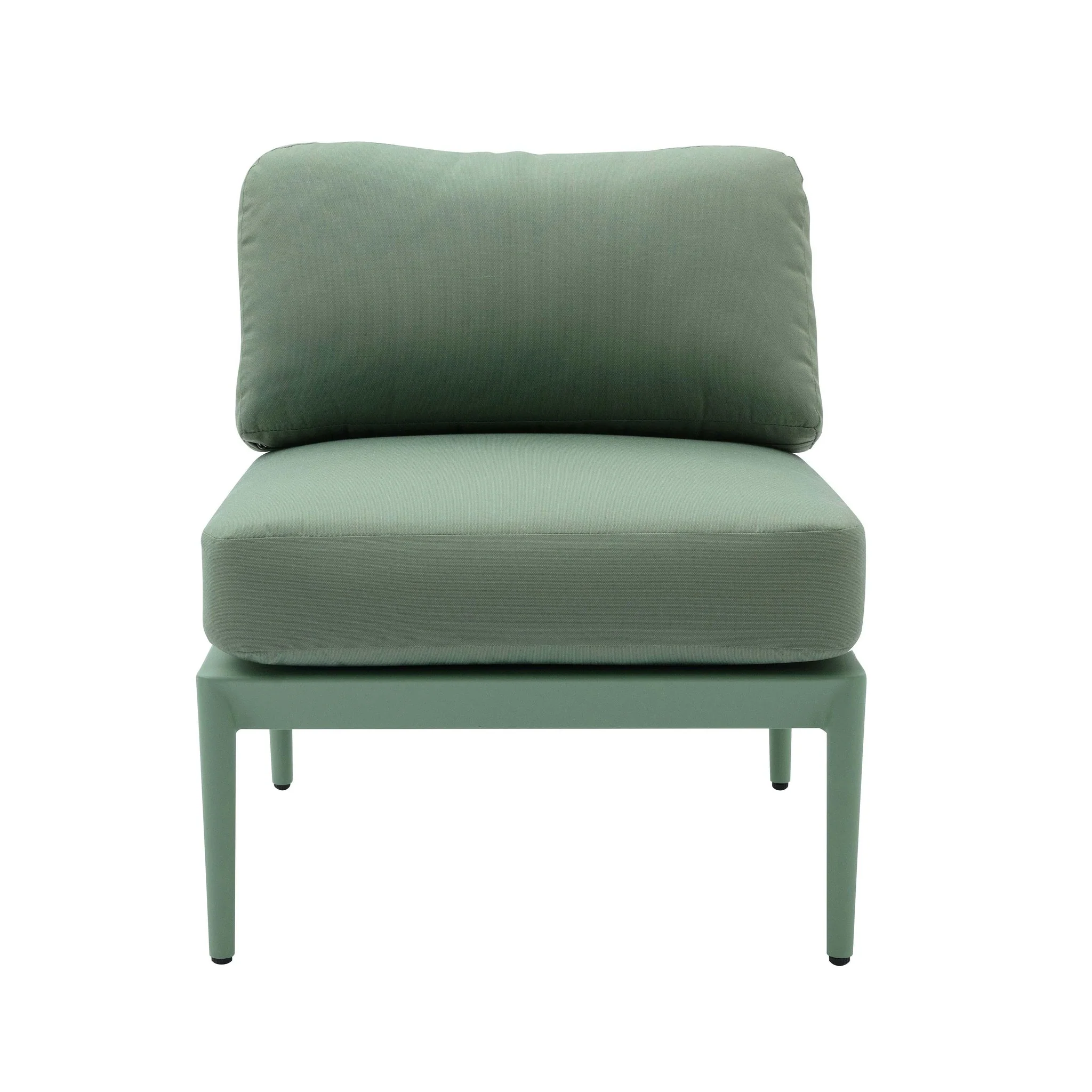 Kapri Moss Green Modular Outdoor Armless Chair - Image 3