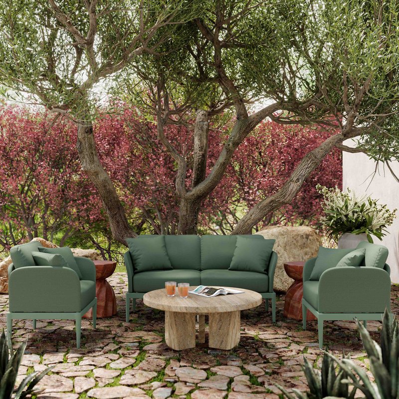 Kapri Moss Green Modular Outdoor Loveseat - Image 2