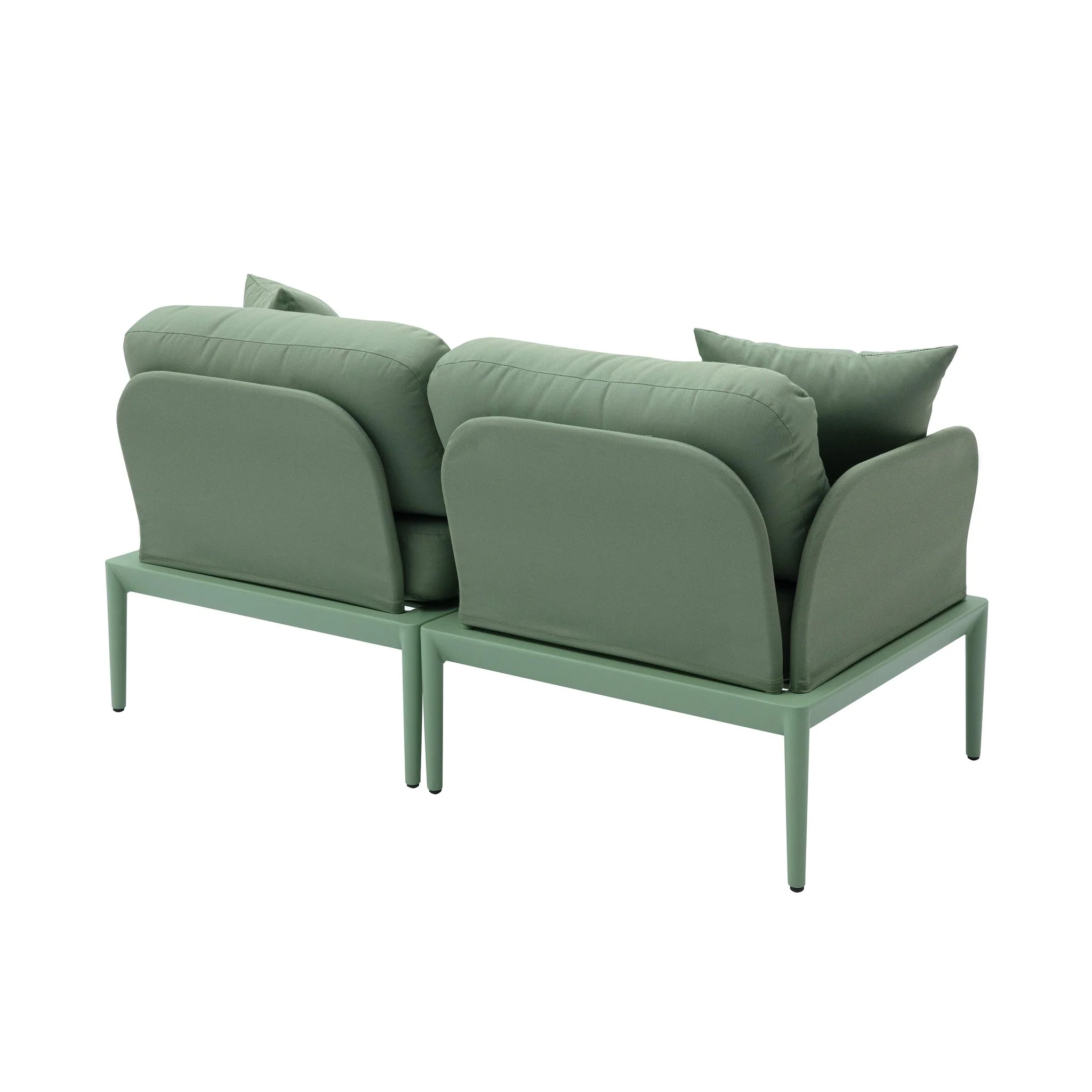 Kapri Moss Green Modular Outdoor Loveseat - Image 4