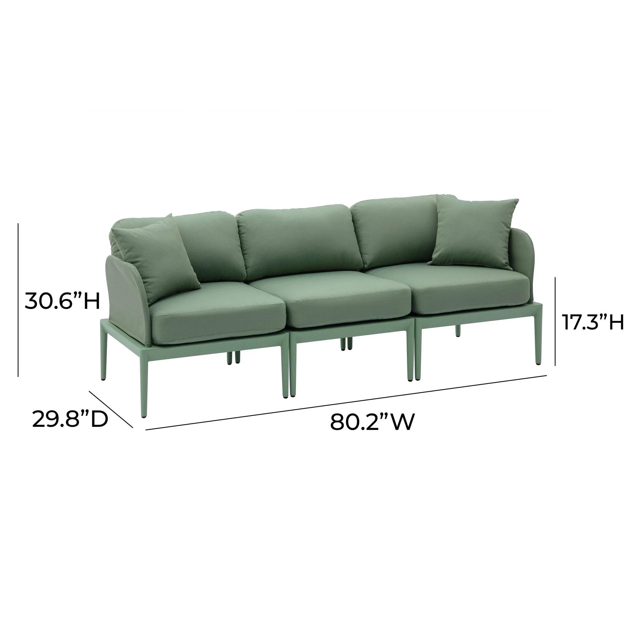 Kapri Moss Green Modular Outdoor Sofa - Image 5