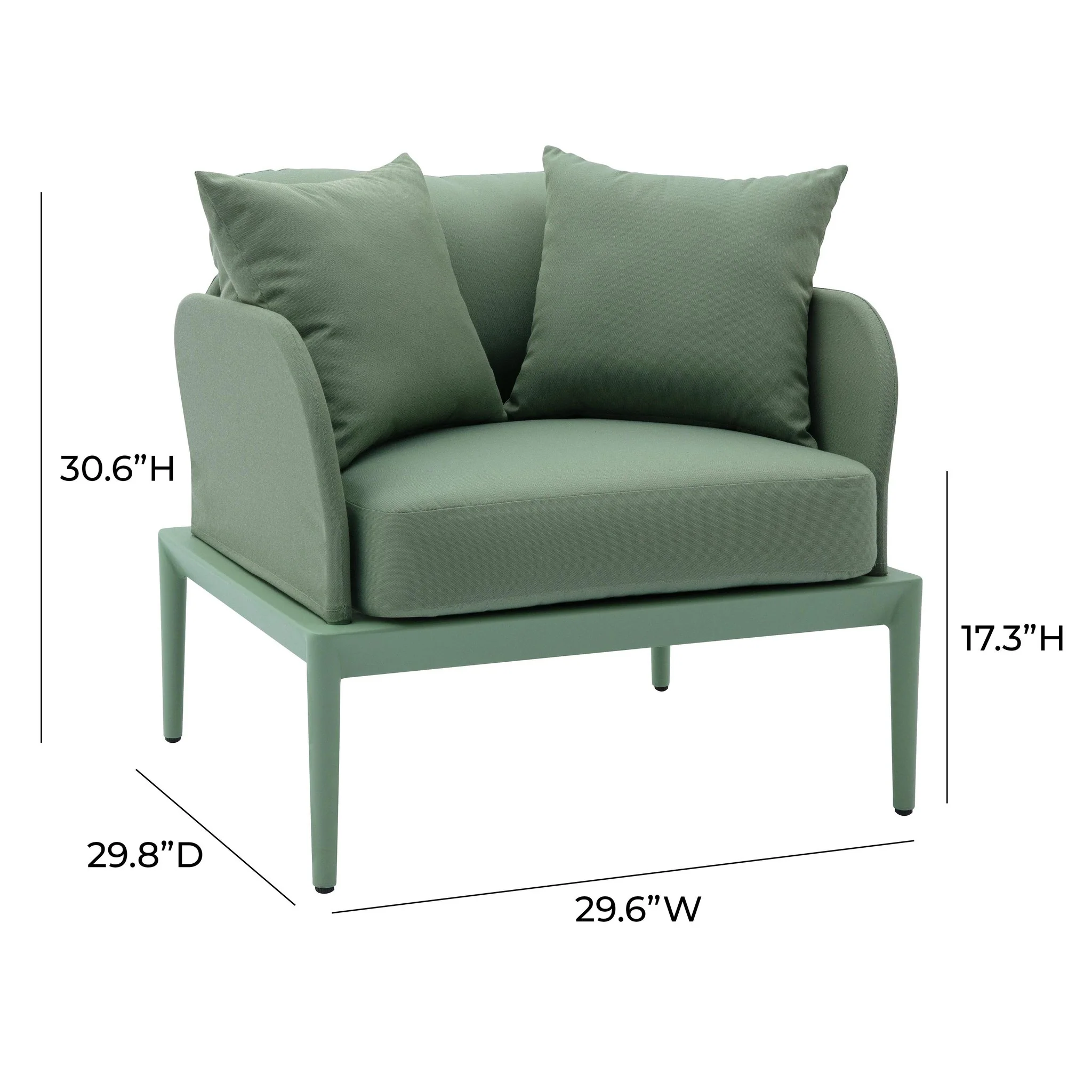Kapri Moss Green Outdoor Armchair - Image 7