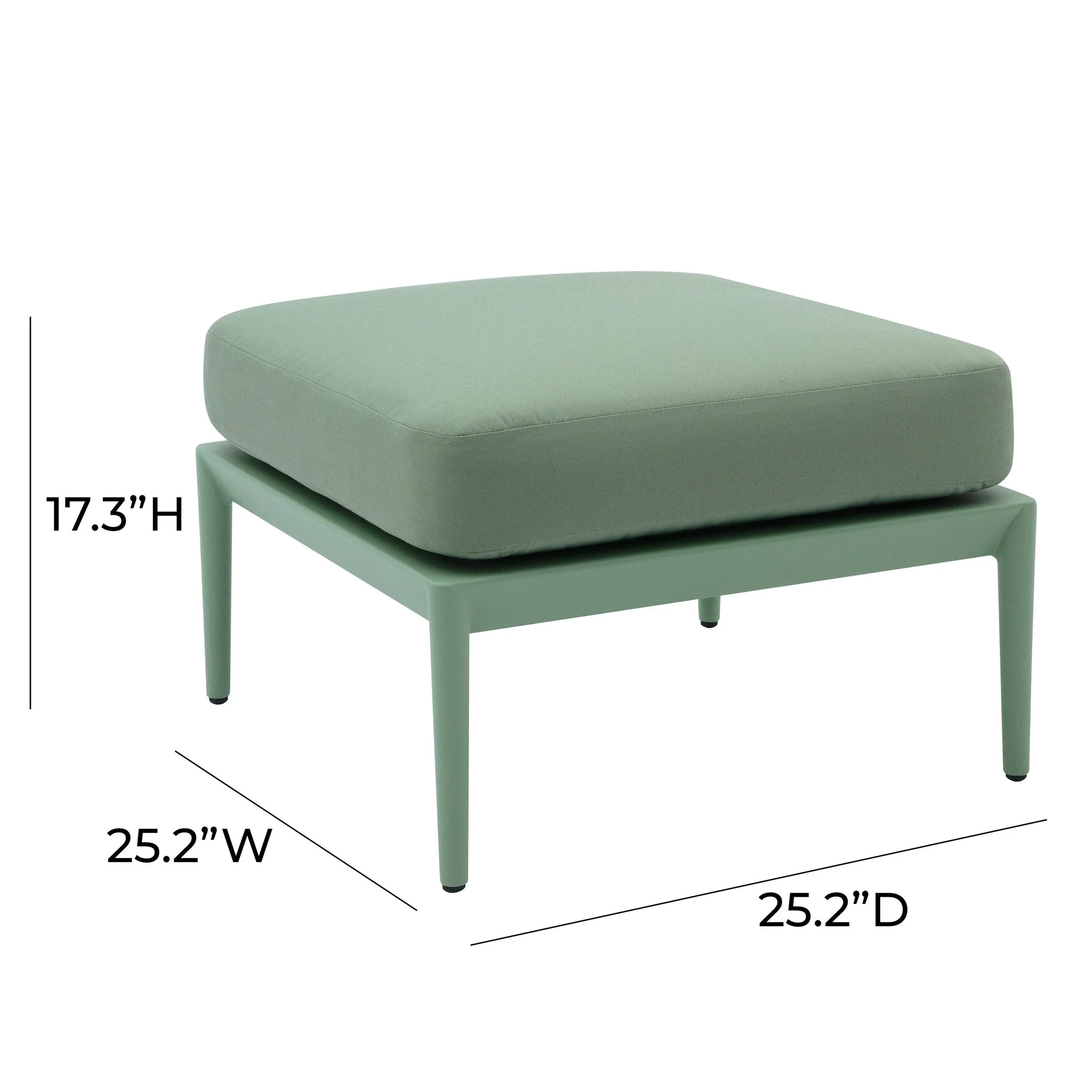 Kapri Moss Green Outdoor Ottoman - Image 6