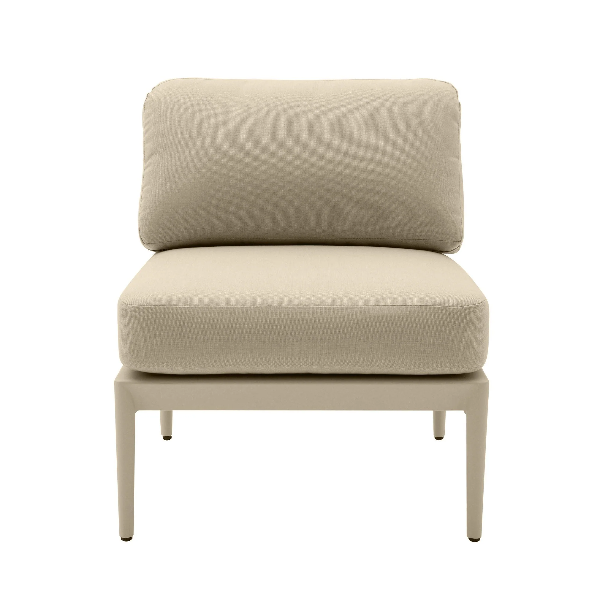 Kapri Taupe Modular Outdoor Armless Chair - Image 3