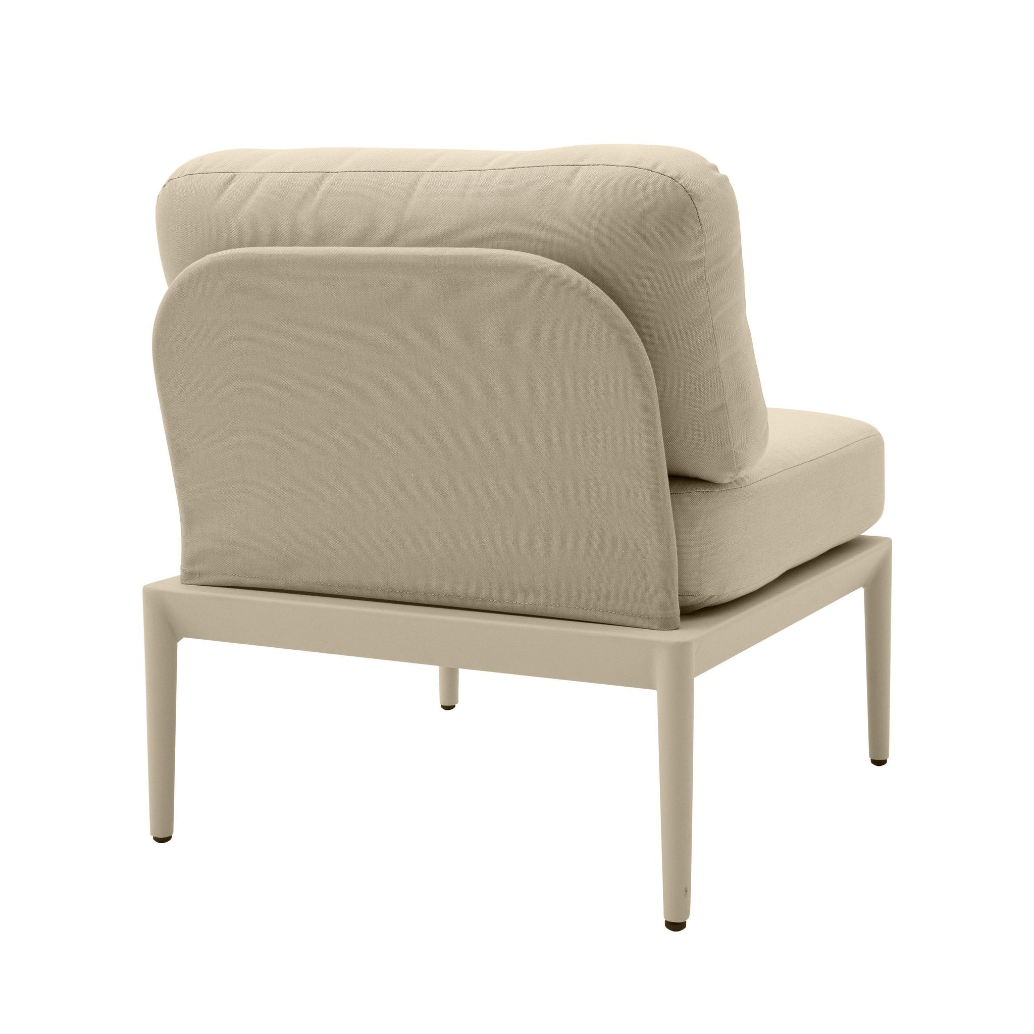 Kapri Taupe Modular Outdoor Armless Chair - Image 4