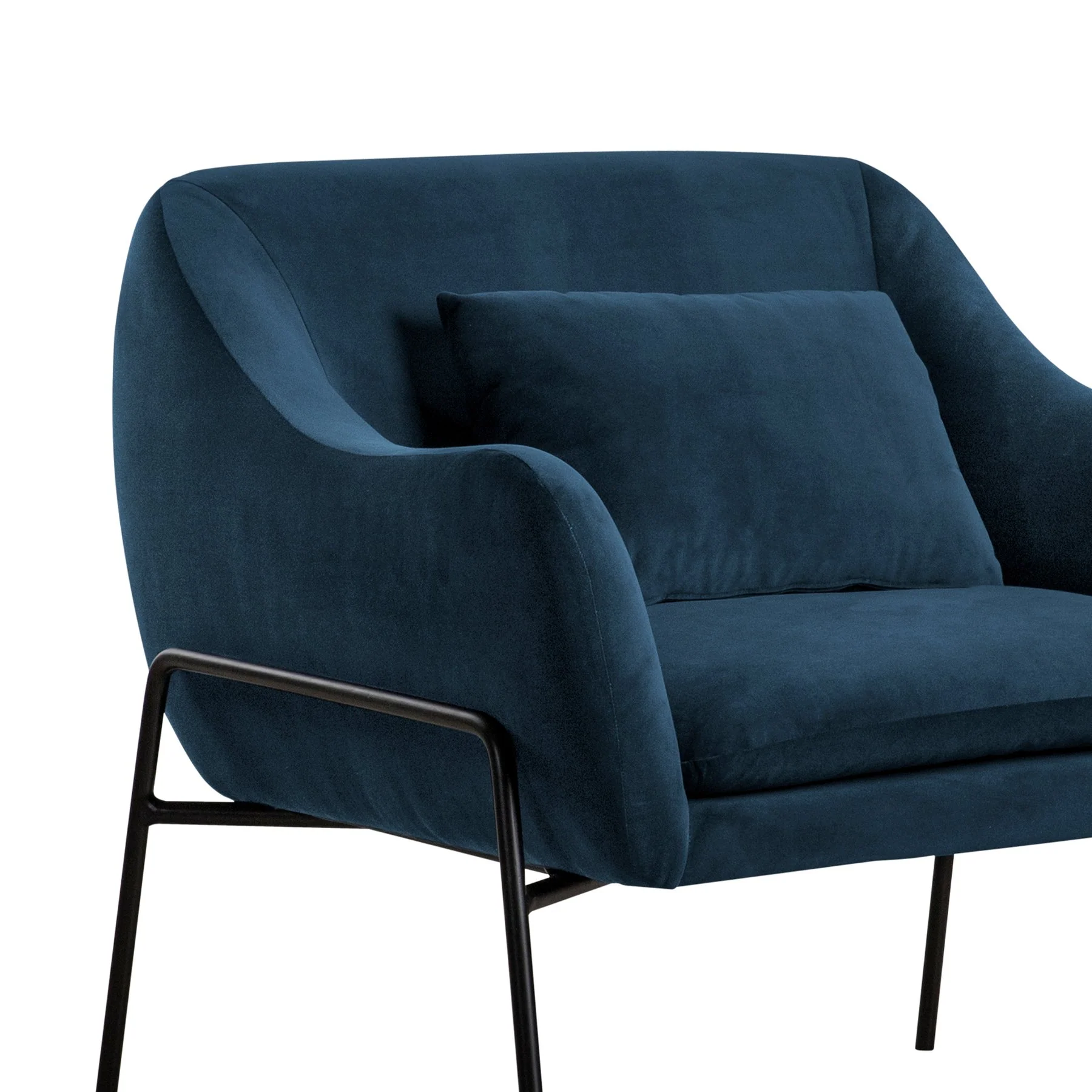 Karen Blue Velvet Modern Accent Chair - Image 4