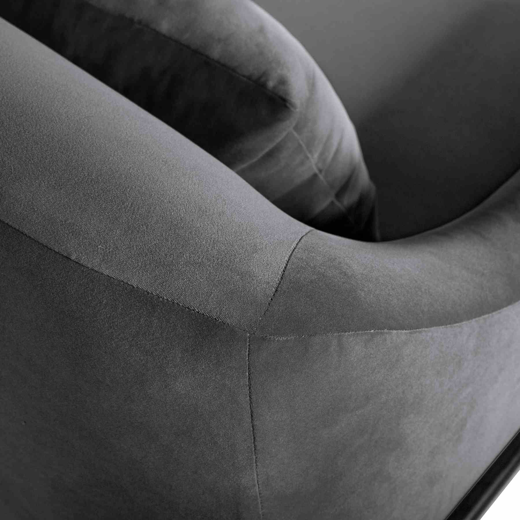 Karen Gray Velvet Modern Accent Chair - Image 7