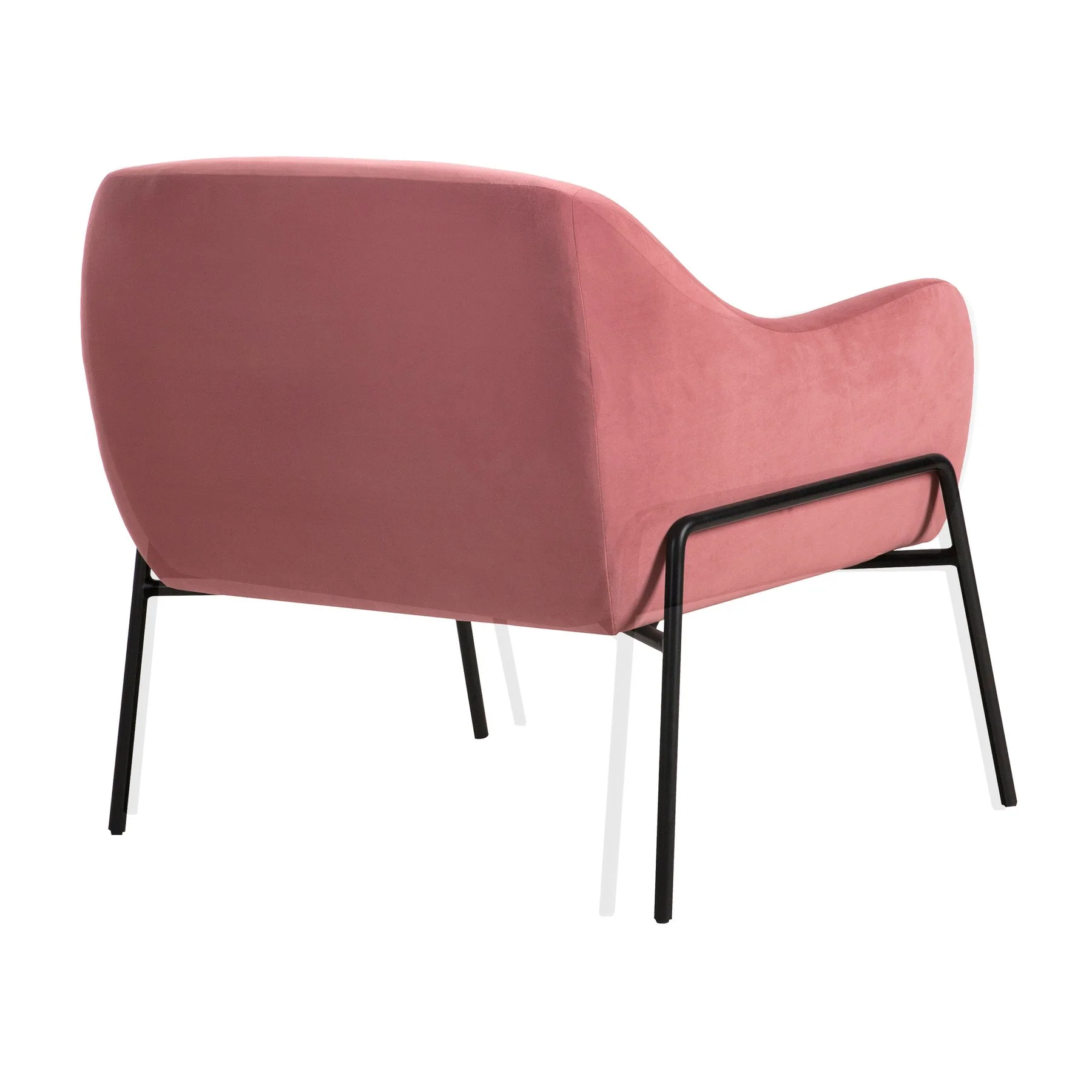 Karen Pink Velvet Modern Accent Chair - Image 3