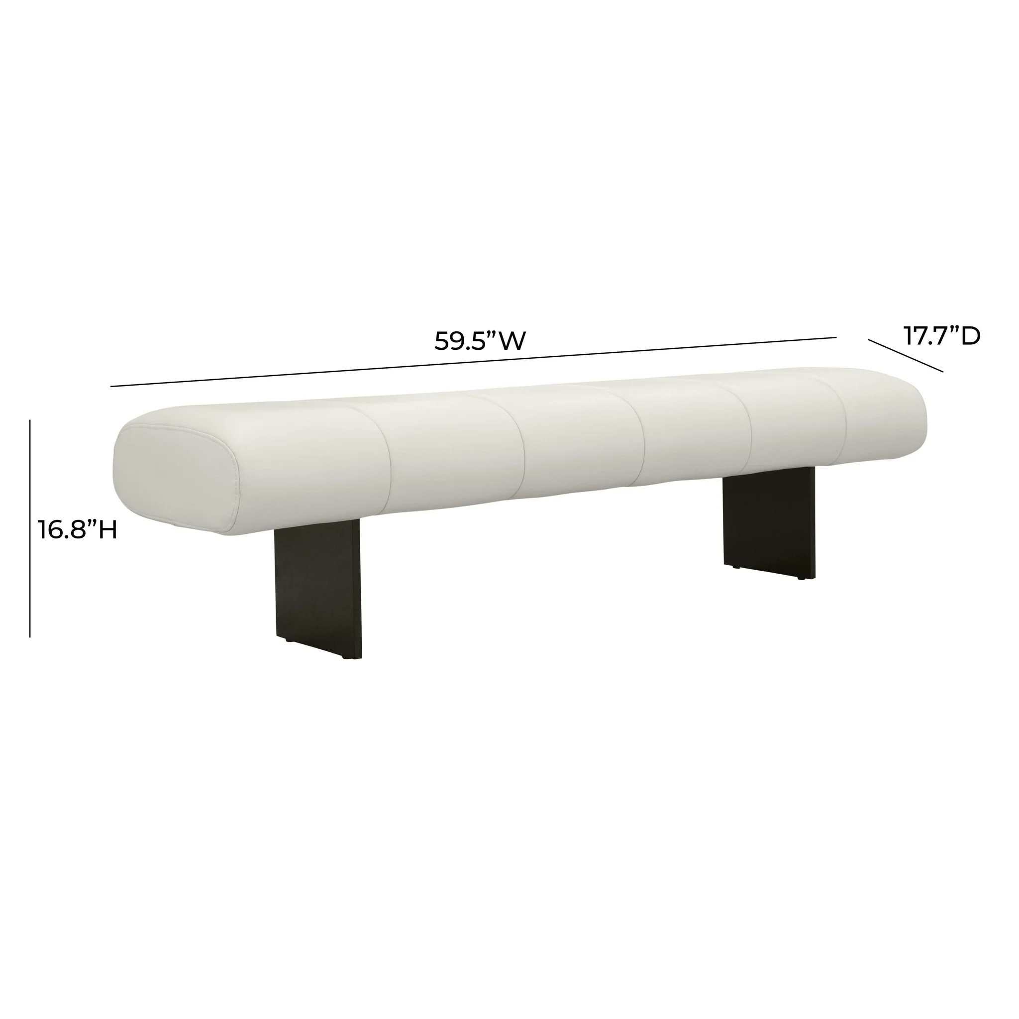 Karol Cream Performance Vegan Leather Bench - Image 6