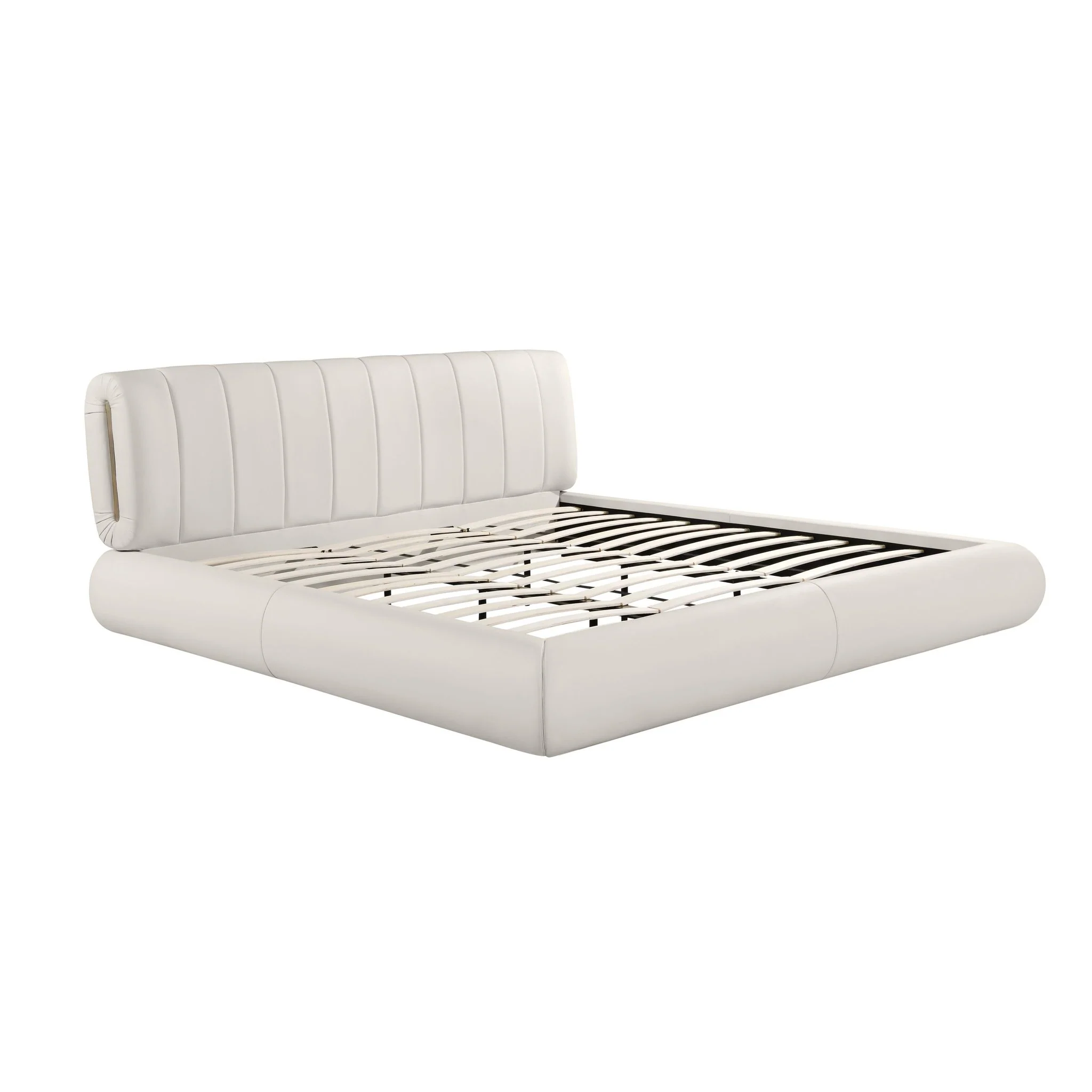 Karol Cream Vegan Leather King Bed - Image 7