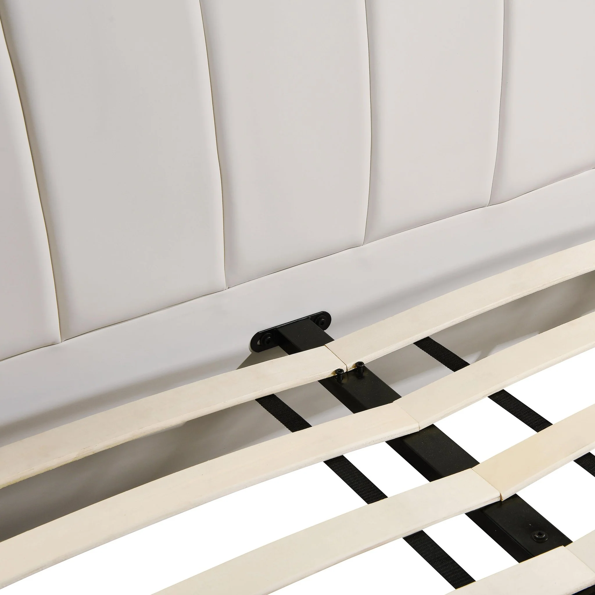 Karol Cream Vegan Leather King Bed - Image 9