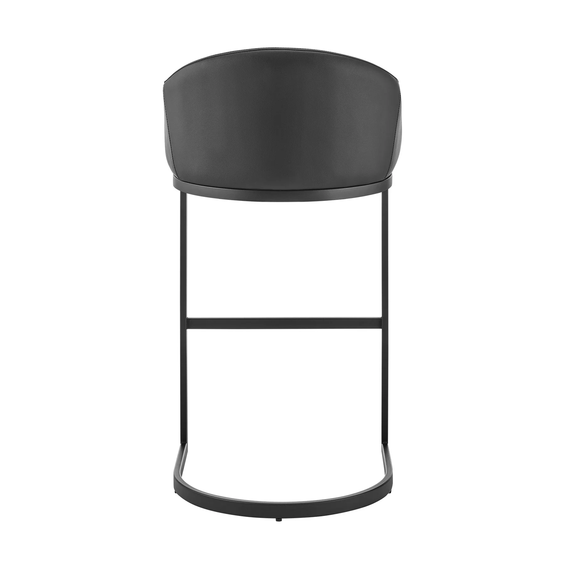 Katherine Bar Stool in Black Metal with Black Faux Leather - Image 5