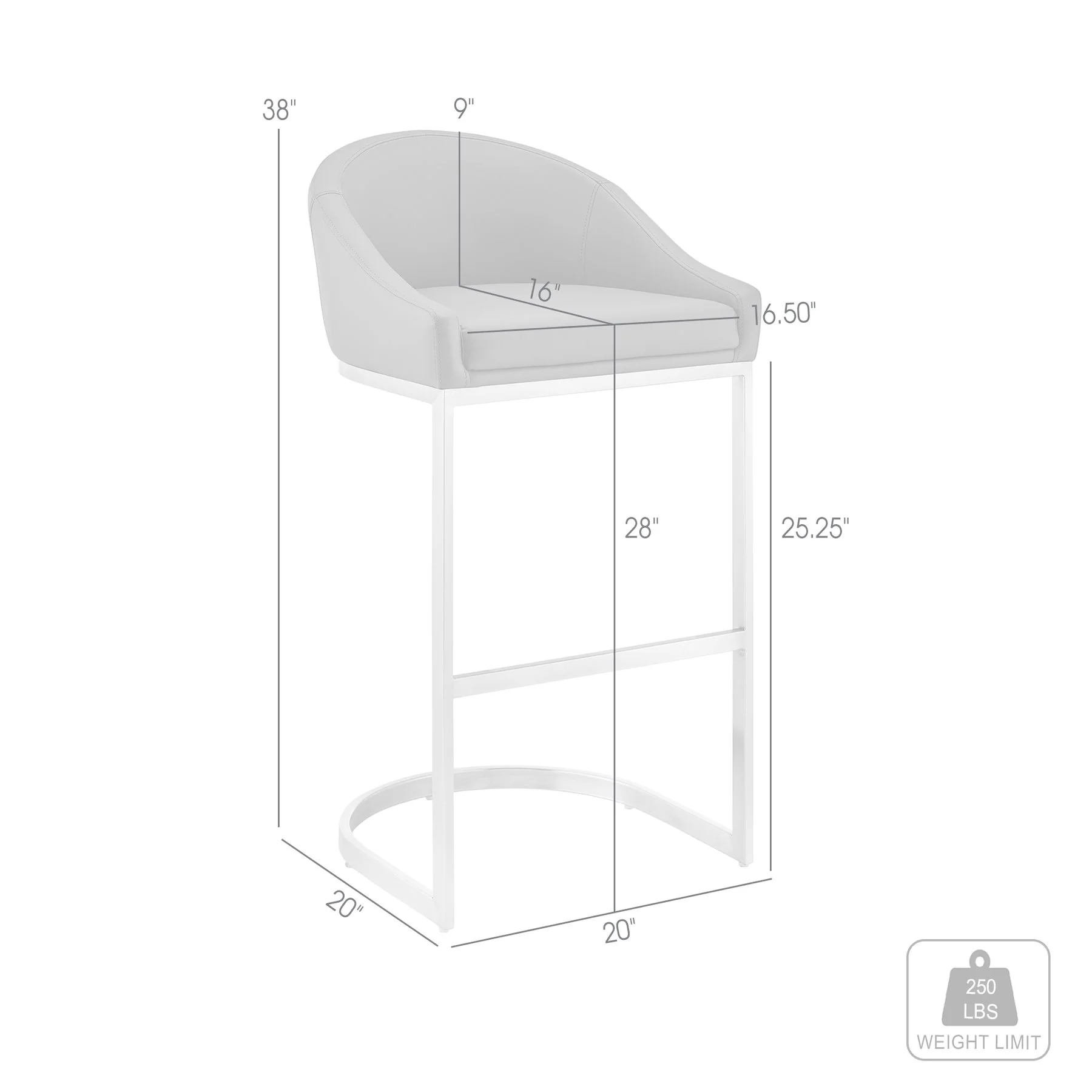 Katherine Bar Stool in Black Metal with Gray Faux Leather - Image 11
