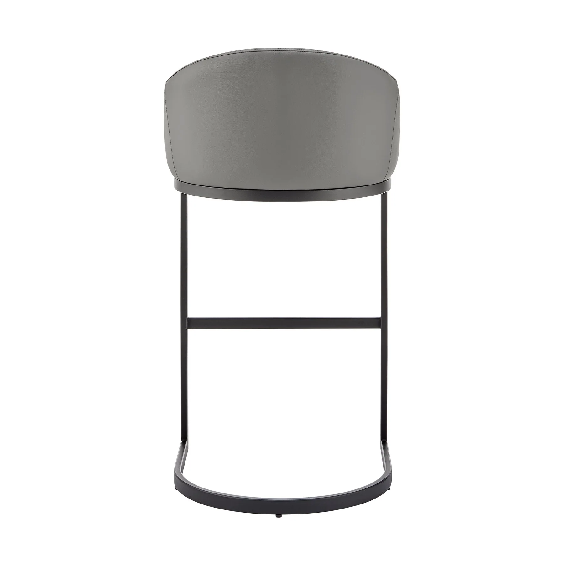 Katherine Bar Stool in Black Metal with Gray Faux Leather - Image 5