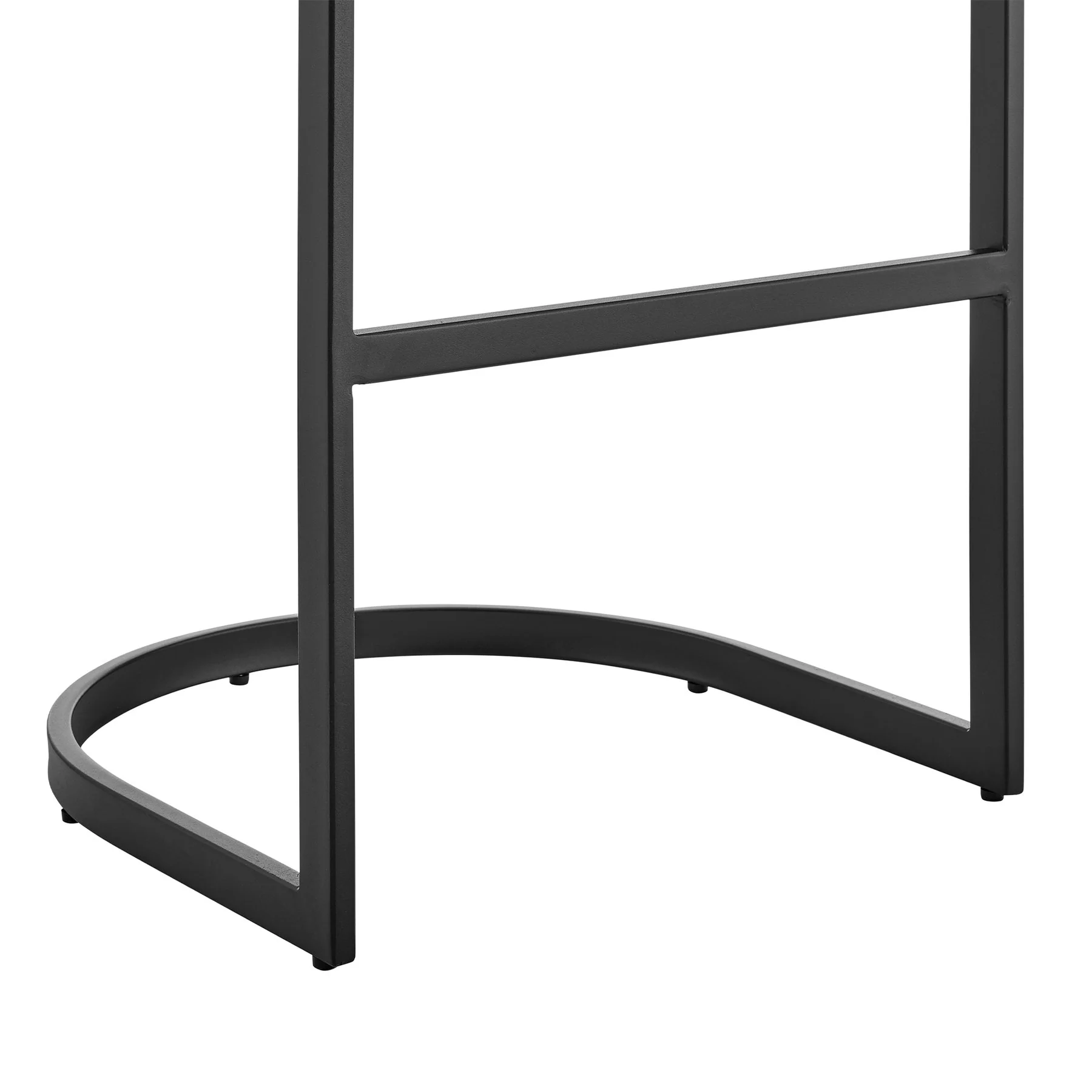 Katherine Bar Stool in Black Metal with Gray Faux Leather - Image 8