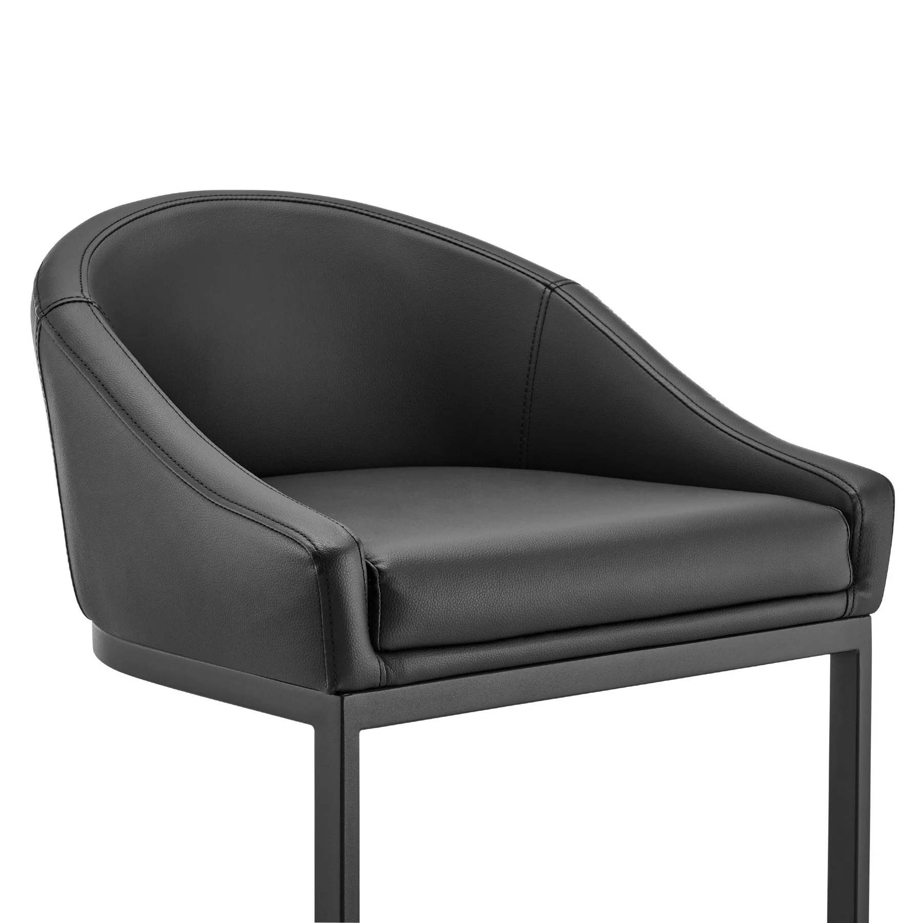 Katherine Counter Stool in Black Metal with Black Faux Leather - Image 6