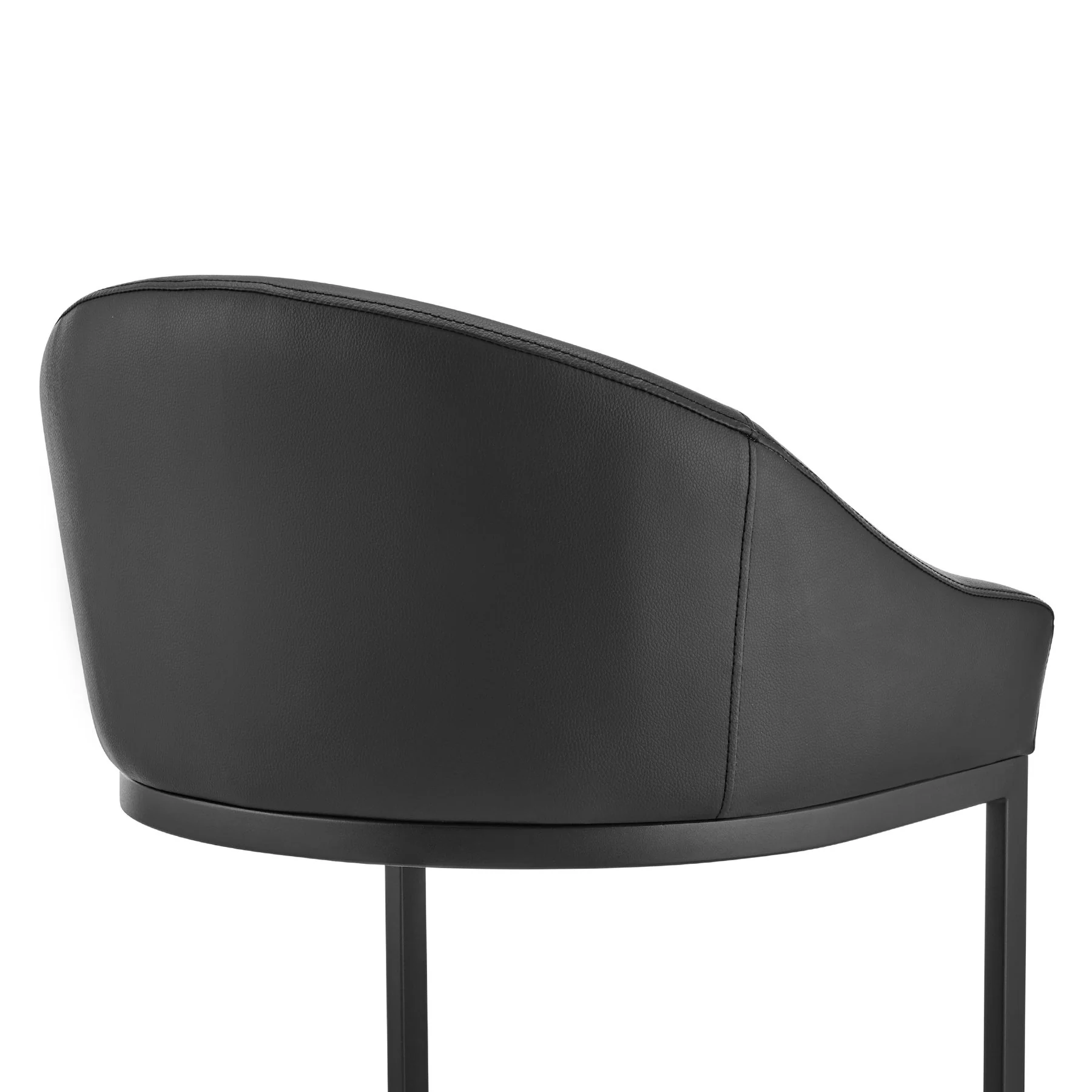 Katherine Counter Stool in Black Metal with Black Faux Leather - Image 7