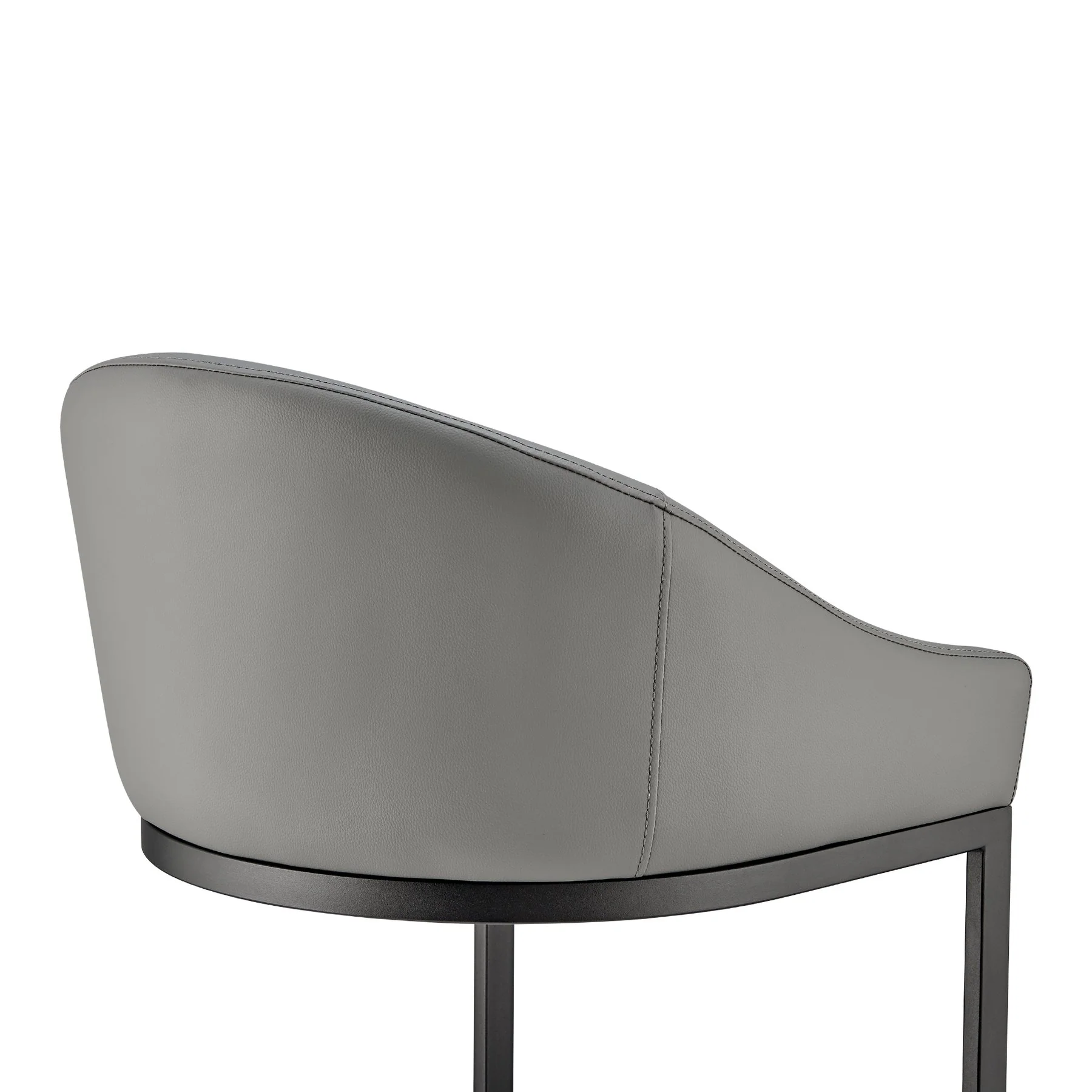 Katherine Counter Stool in Black Metal with Gray Faux Leather - Image 7