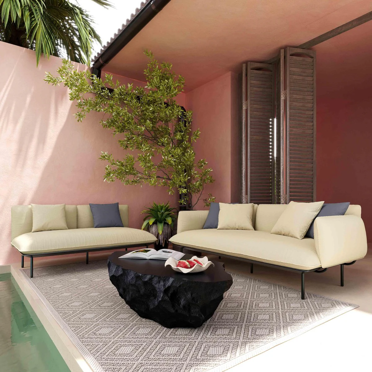 Katti Beige Outdoor Sofa - Image 2