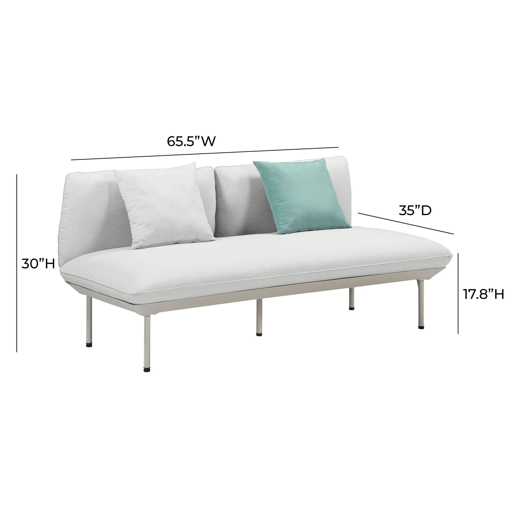 Katti Light Grey Outdoor Loveseat - Image 6