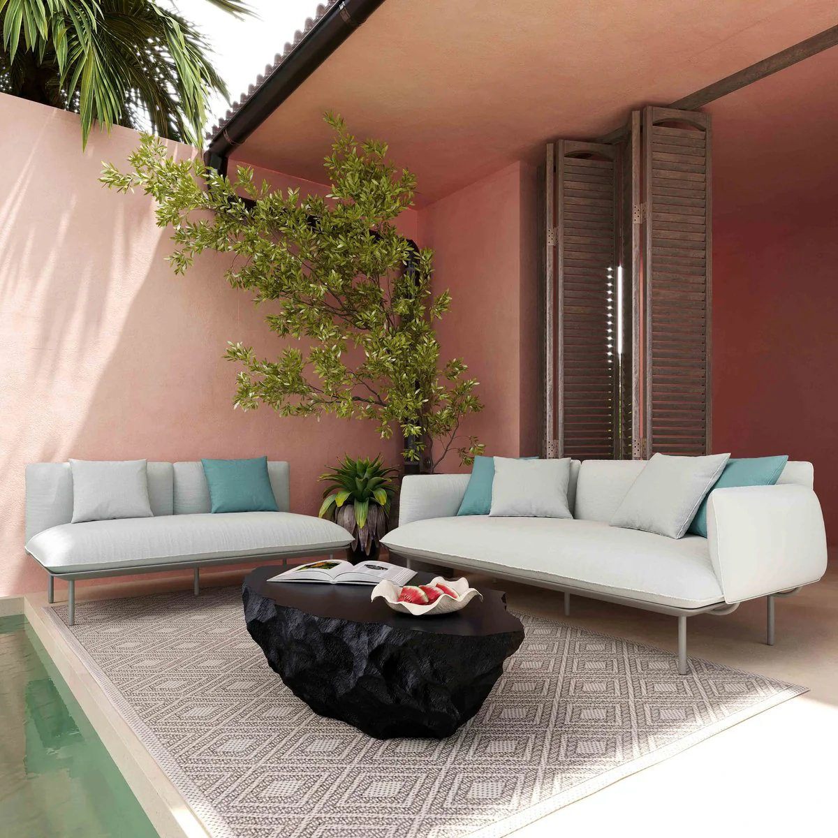 Katti Light Grey Outdoor Sofa - Image 2