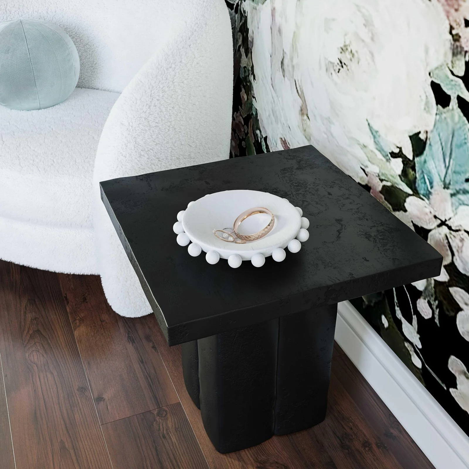 Kayla Black Concrete Side Table - Image 2