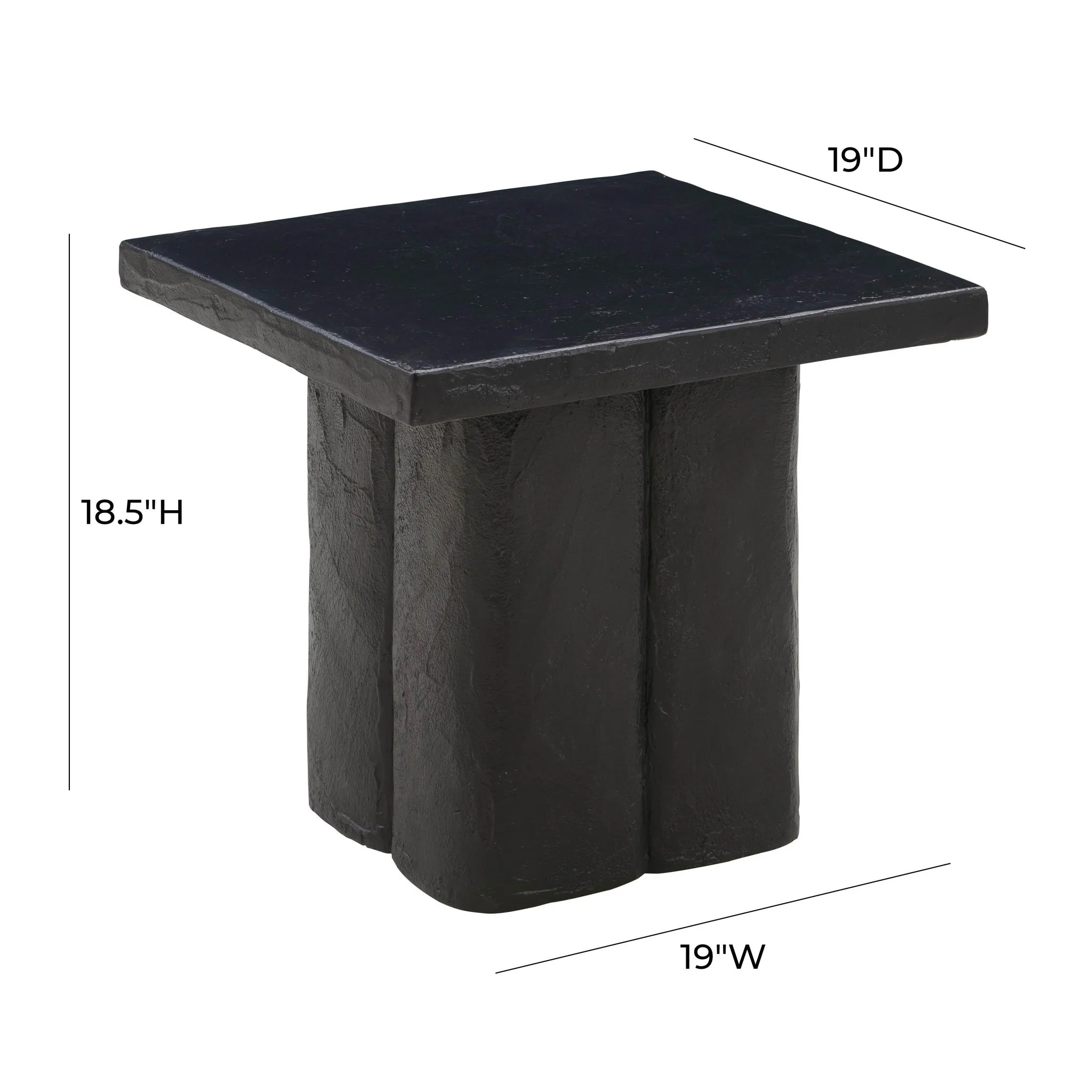 Kayla Black Concrete Side Table - Image 6