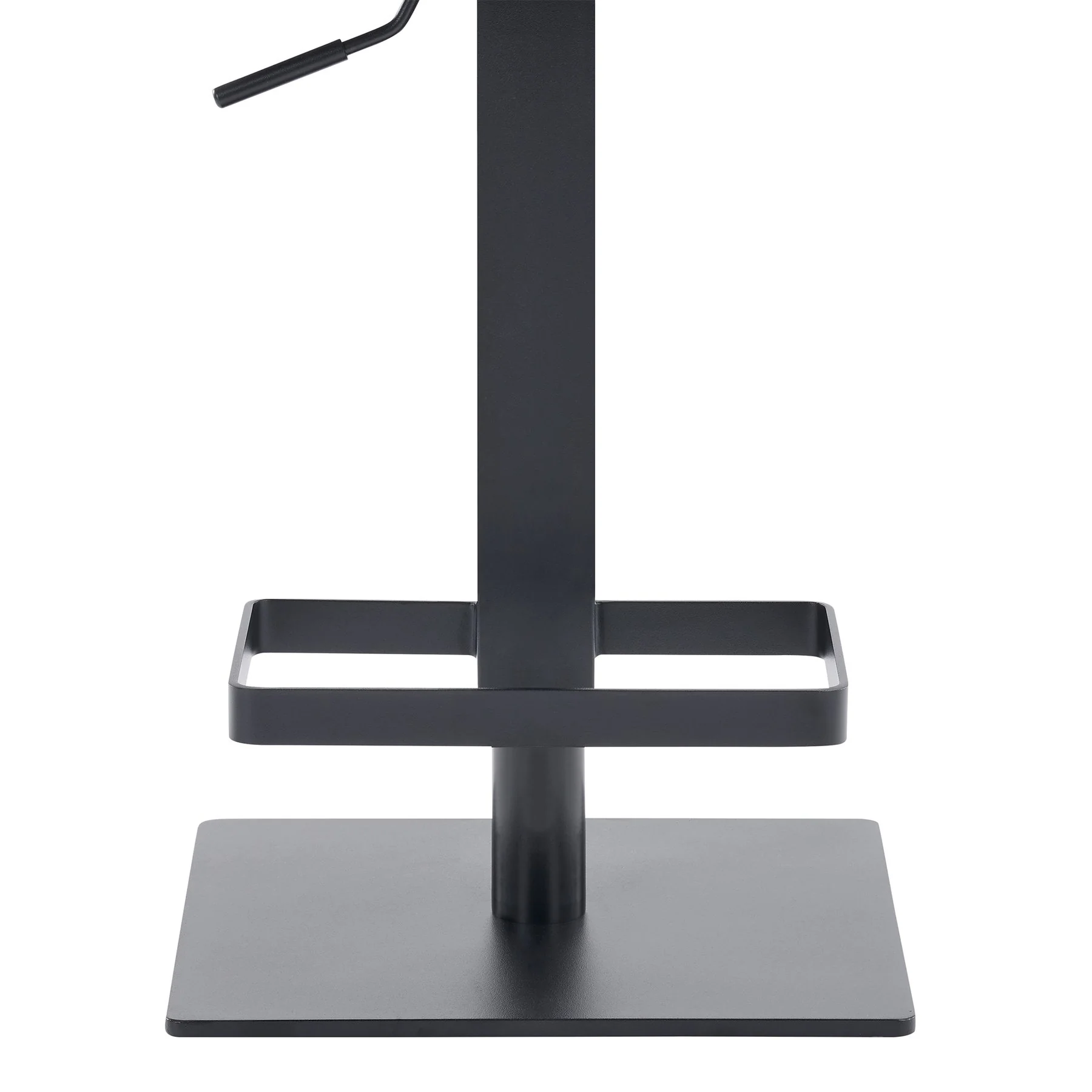 Kaylee Adjustable Height Swivel Gray Faux Leather and Black Metal Backless Bar Stool - Image 5