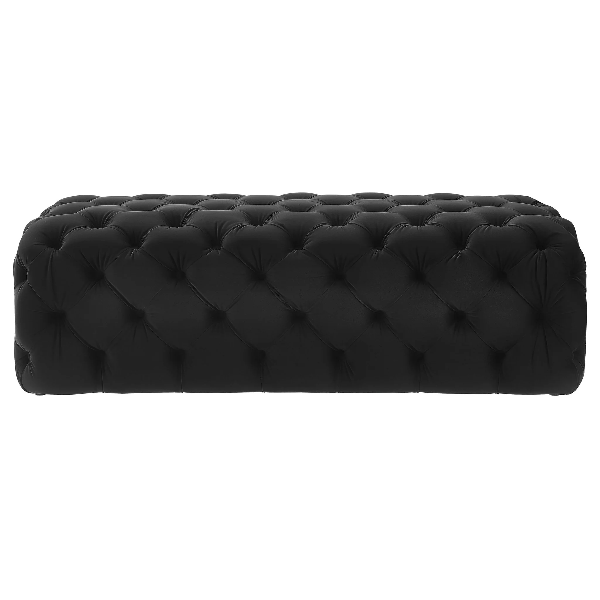 Kaylee Black Velvet Ottoman - Image 4