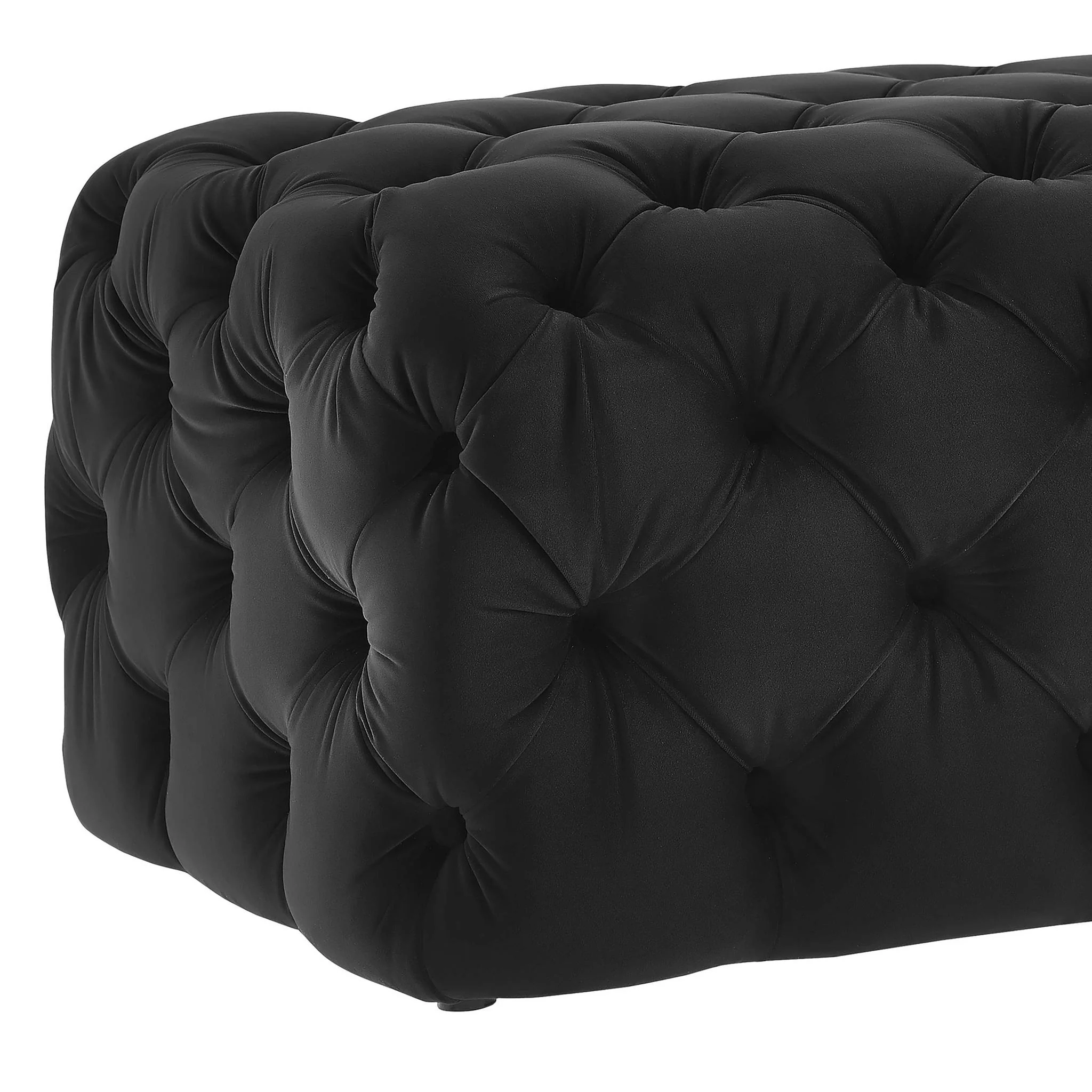 Kaylee Black Velvet Ottoman - Image 5