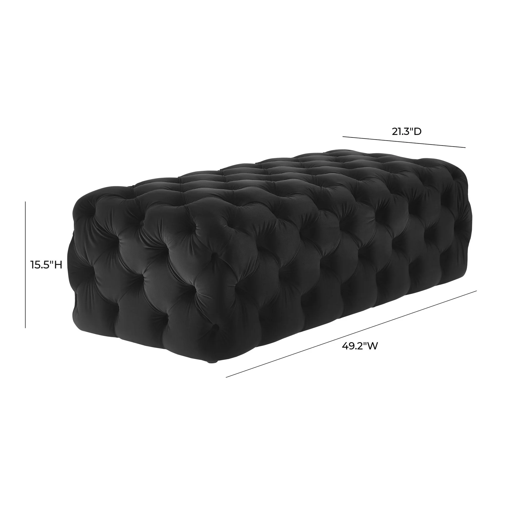 Kaylee Black Velvet Ottoman - Image 6