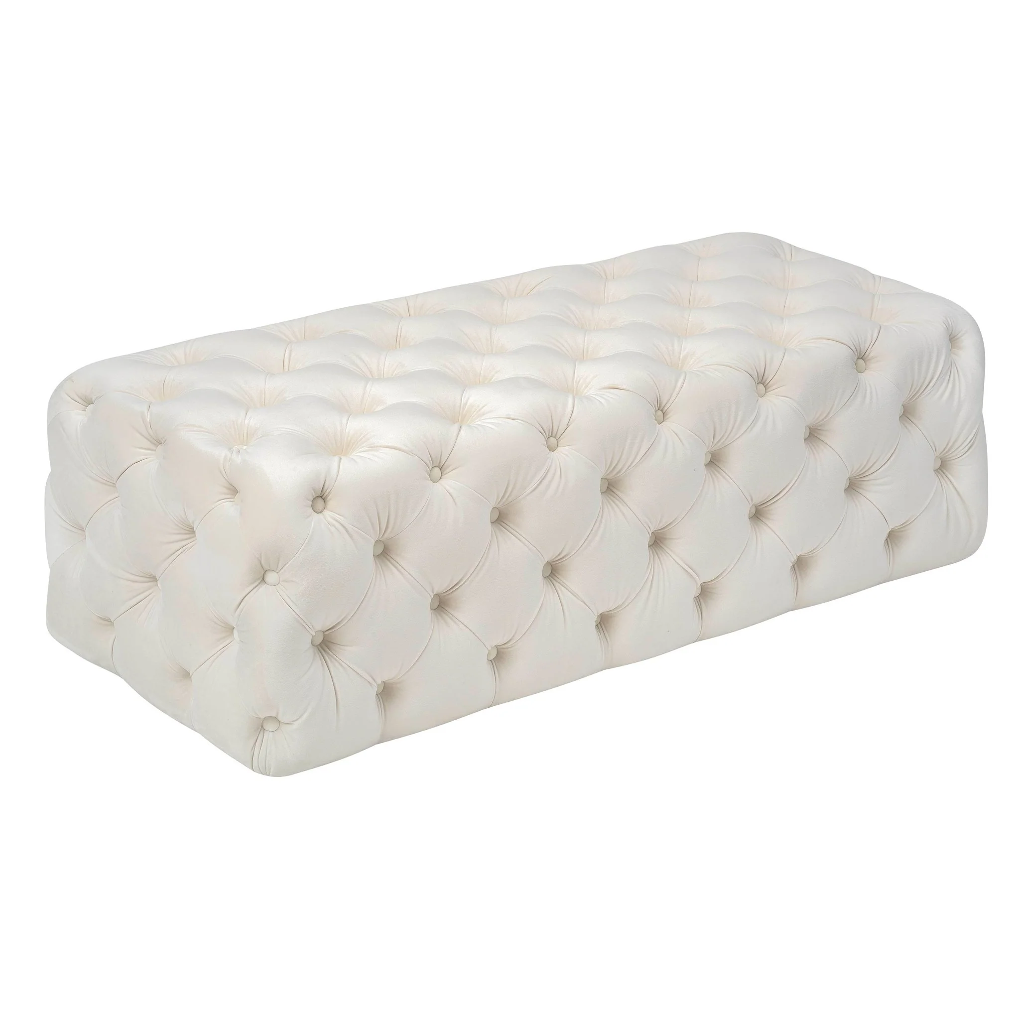 Kaylee Cream Velvet Ottoman - Image 4