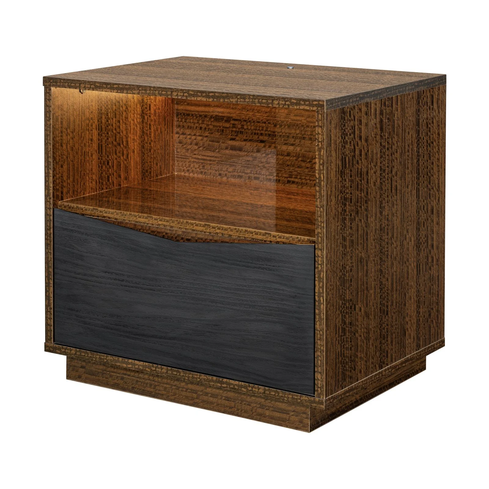Kayner 1-Drawer Nightstand with LED Lights - Charcoal - Image 10