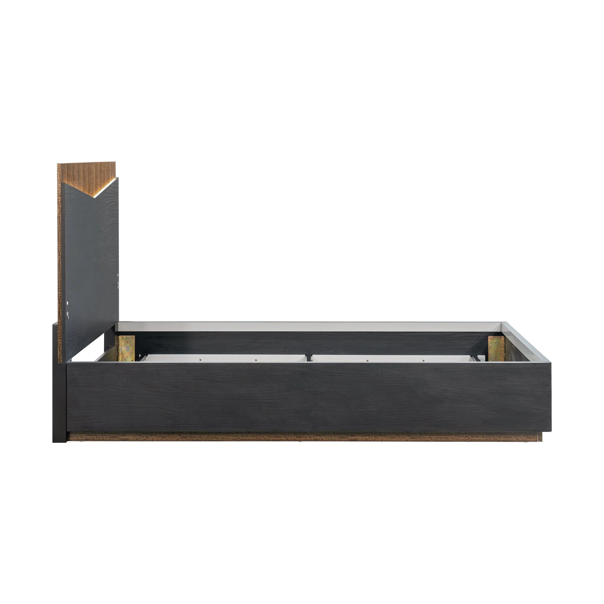 Kayner Queen Bed with LED Lights - Charcoal - Image 11