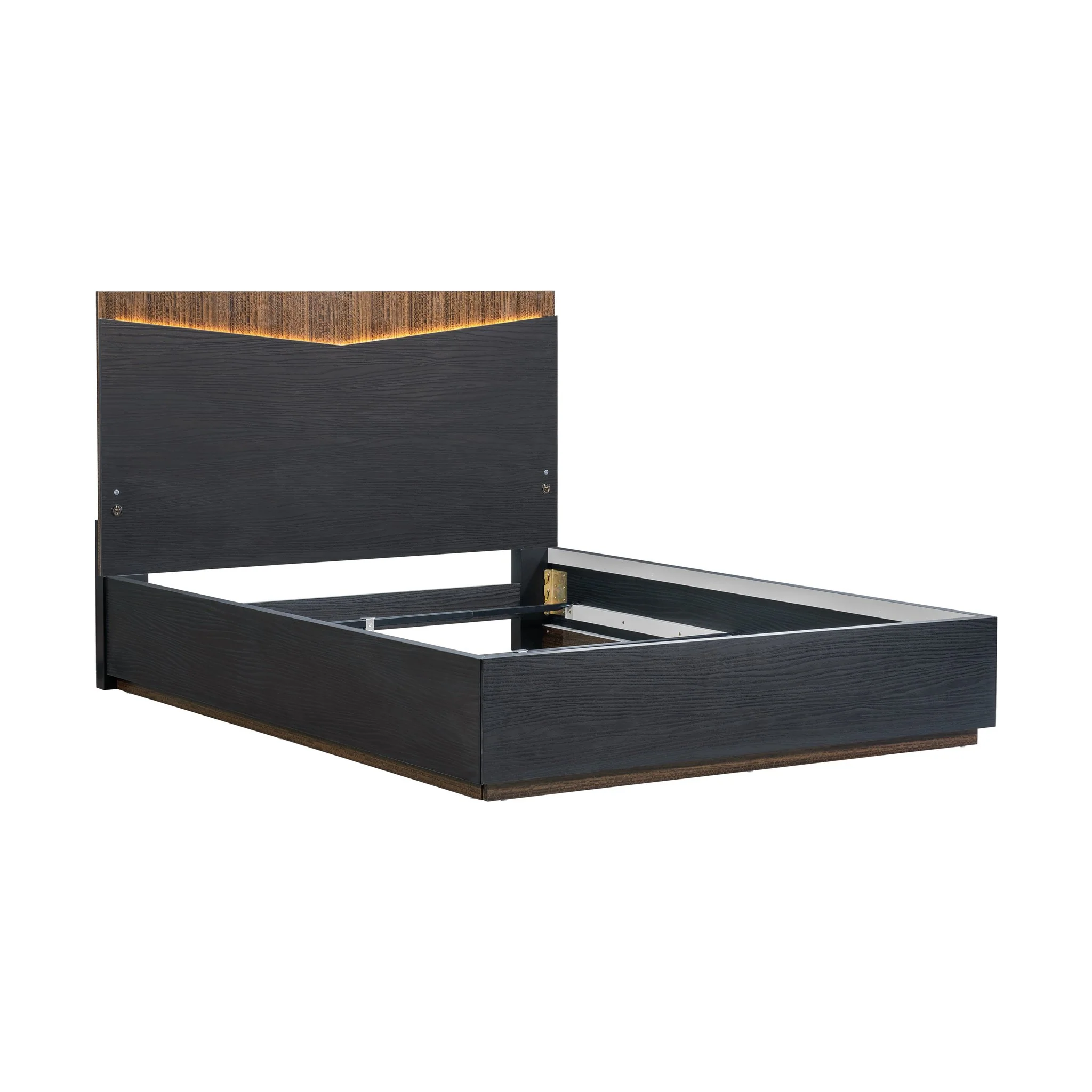 Kayner Queen Bed with LED Lights - Charcoal - Image 7
