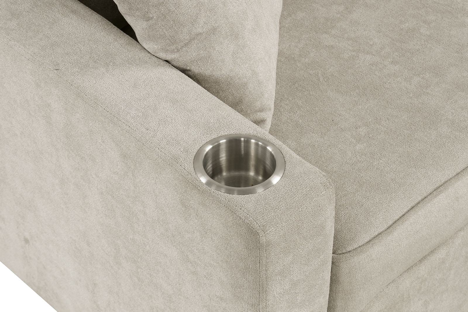 Kendal Sleeper Sofa Sectional w/ Cupholder, Beige - Image 6