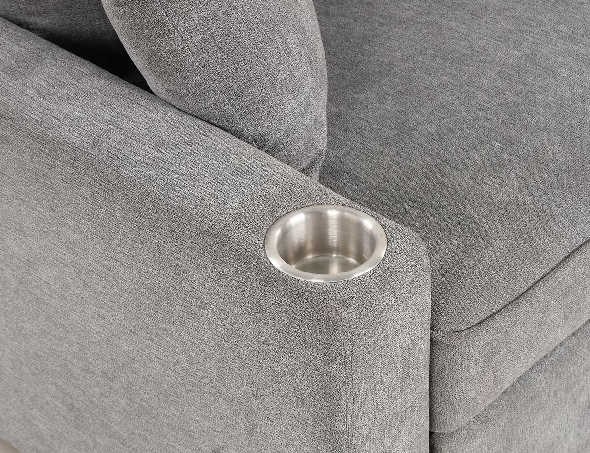 Kendal Sleeper Sofa Sectional w/ Cupholder, Gray - Image 6