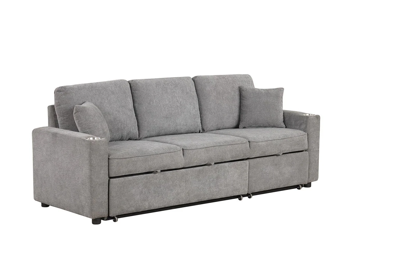 Kendal Sleeper Sofa Sectional w/ Cupholder, Gray - Image 7