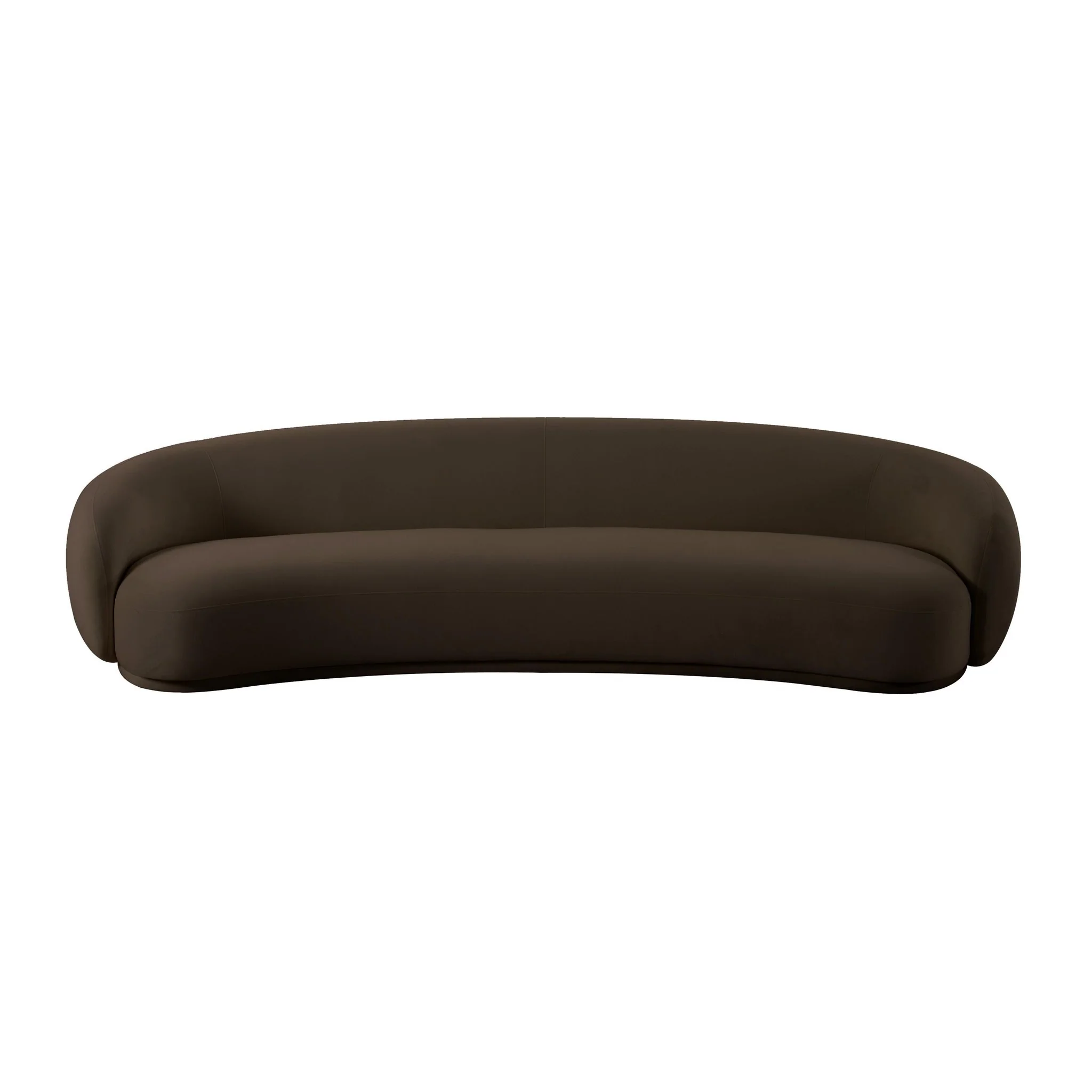 Kendall Chocolate Brown Velvet 120 Inch Sofa - Image 3