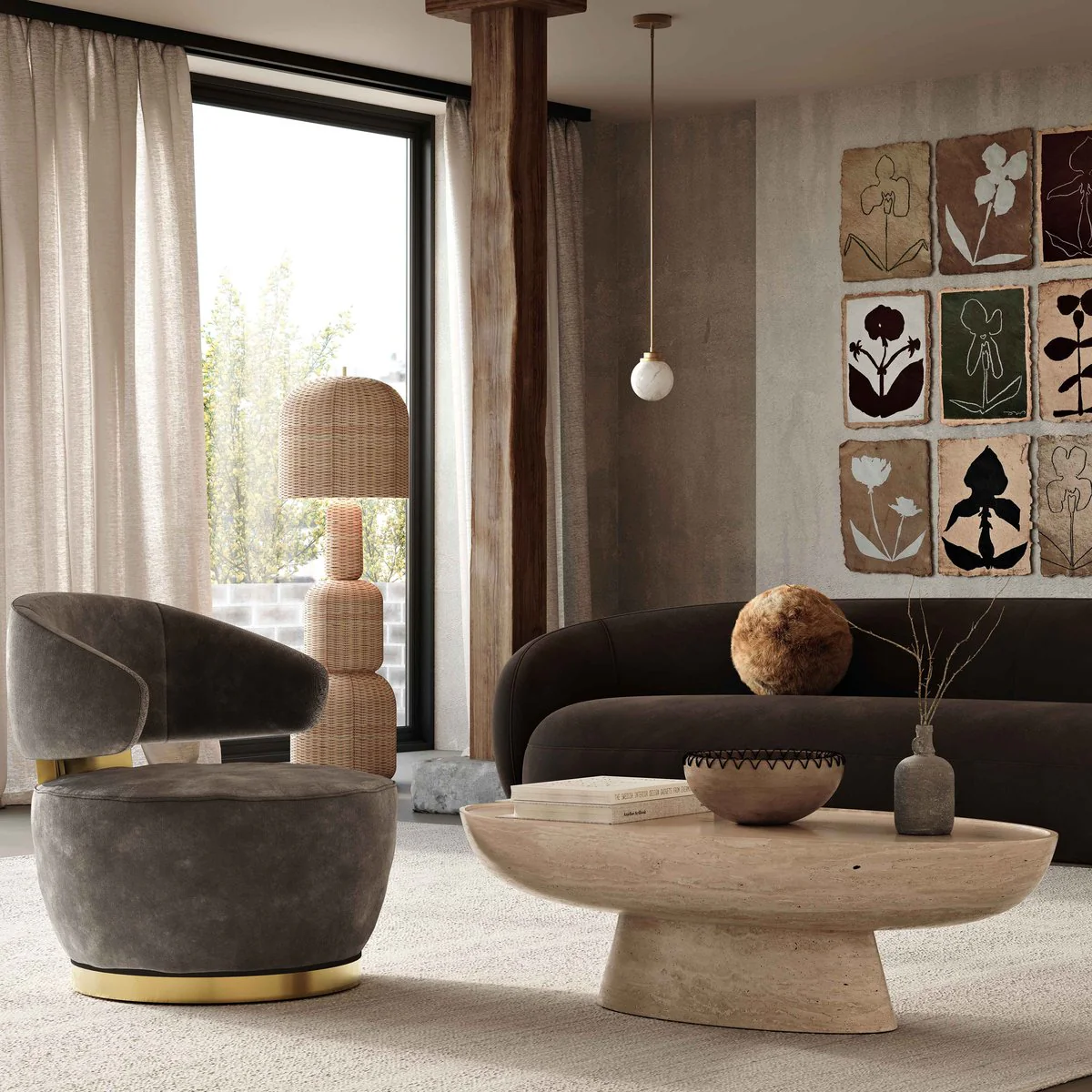 Kendall Chocolate Brown Velvet Sofa - Image 2