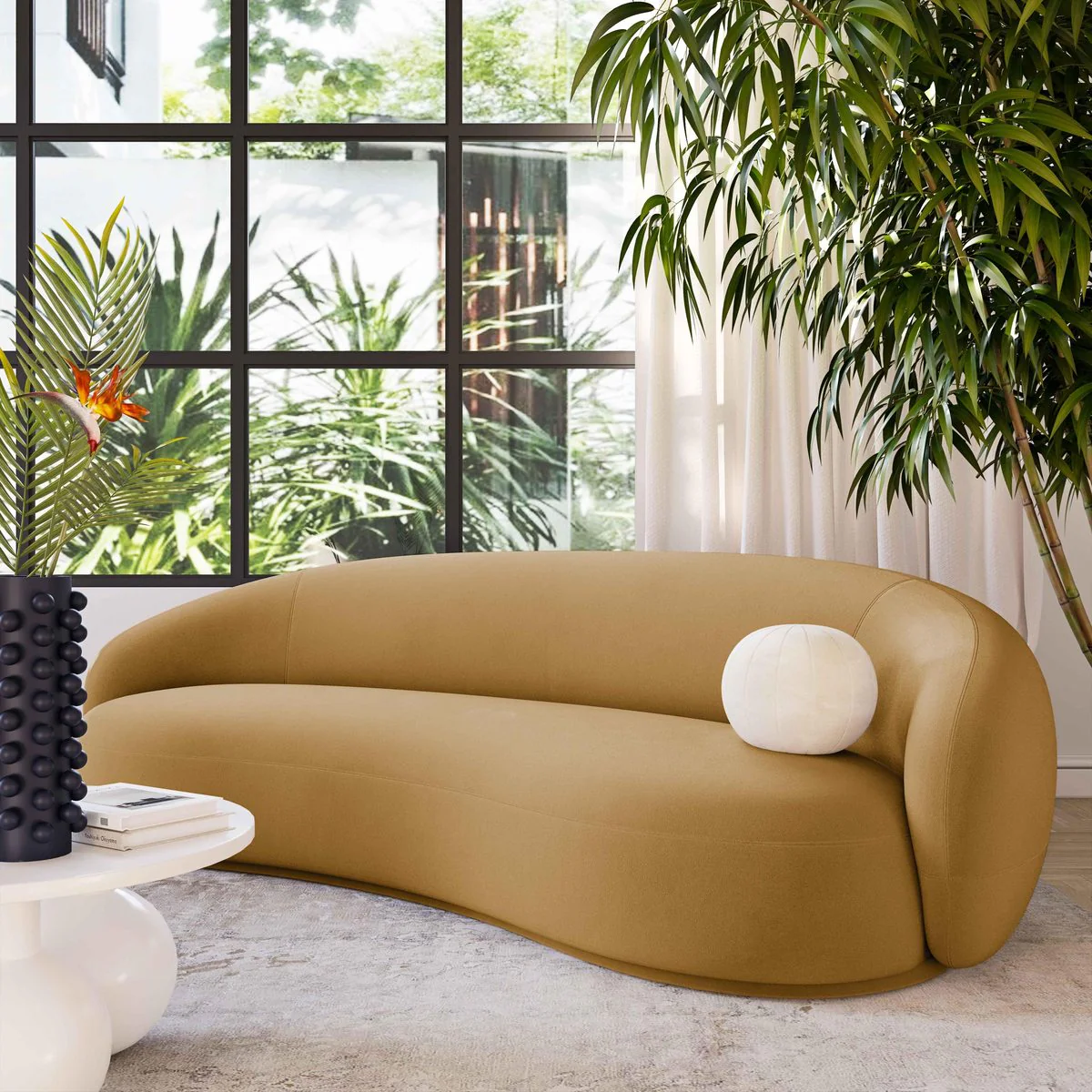 Kendall Cognac Velvet Sofa - Image 2